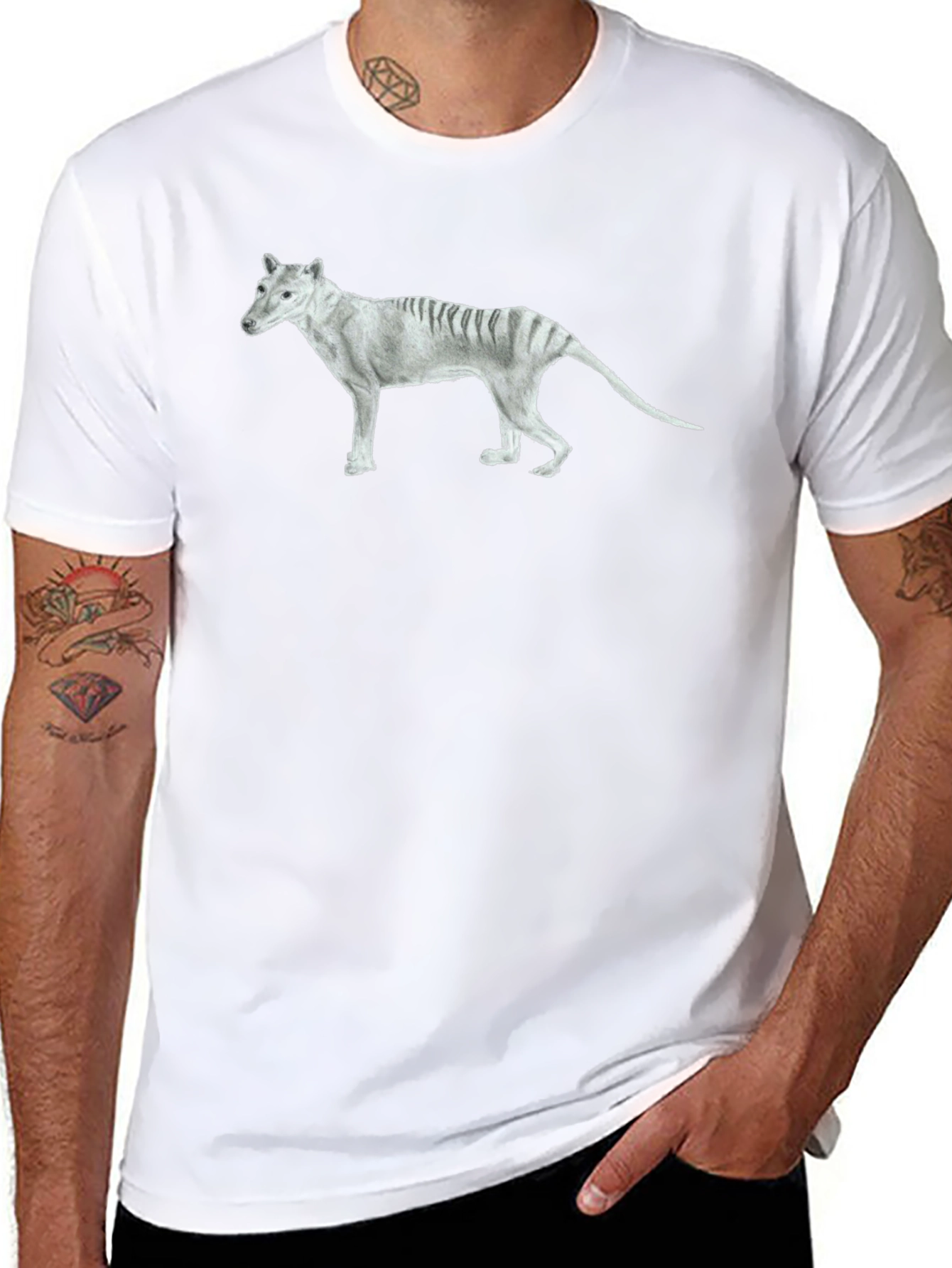 Tasmanian Tiger Graphic Tee - Extinct Animal T-Shirt