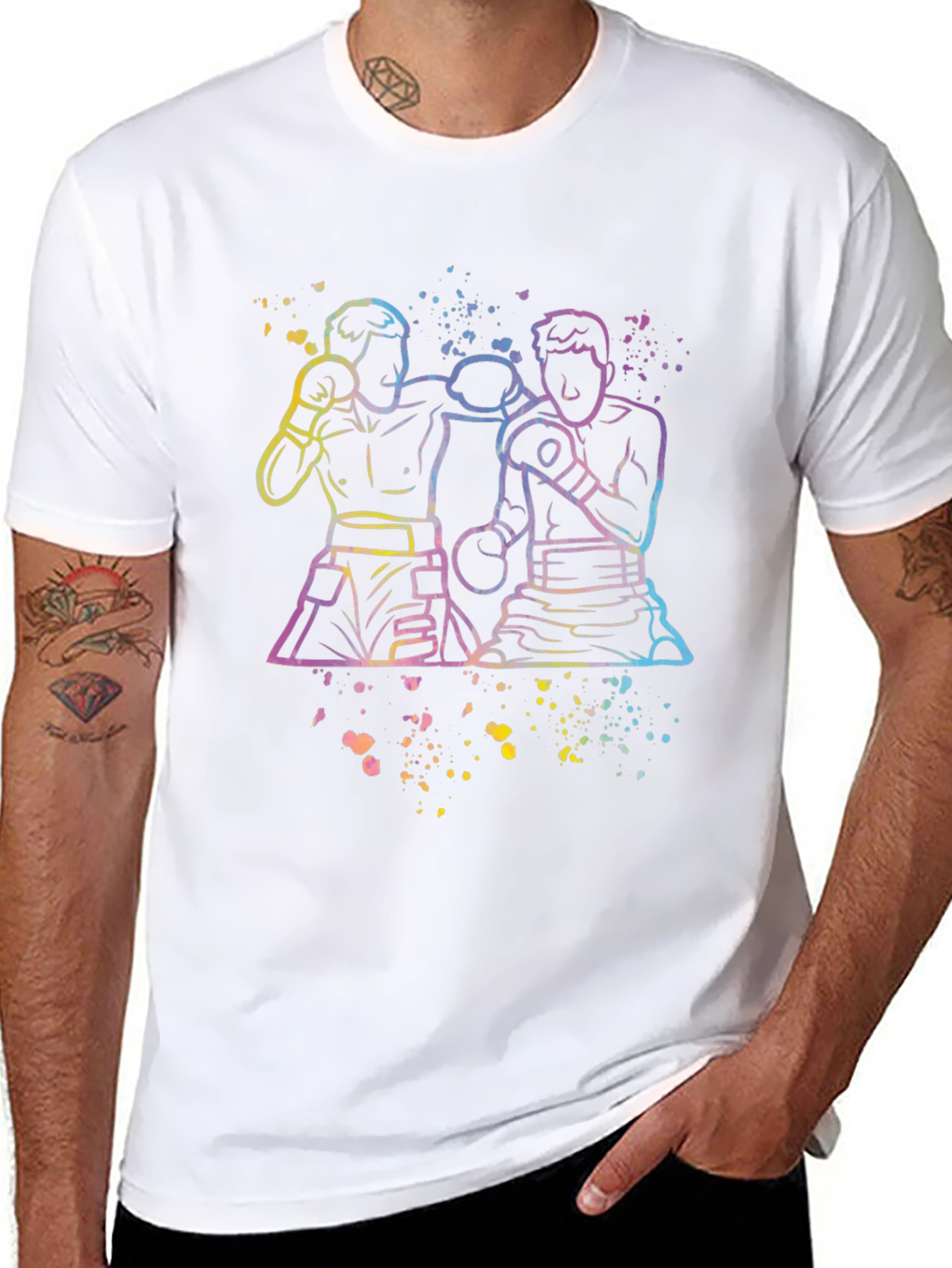 Neon Boxer Graphic Tee - Mens Black T-Shirt