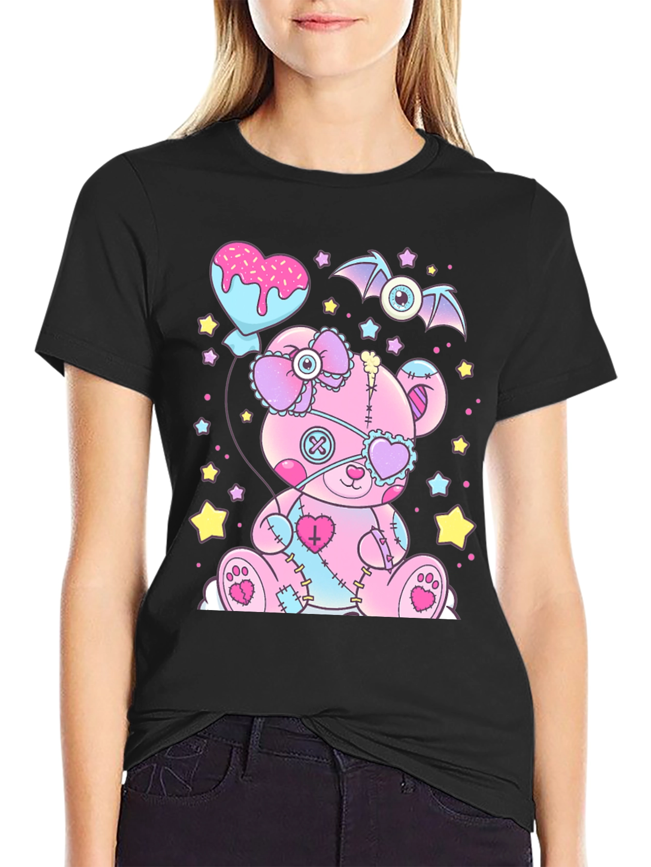 Creepy Cute Pastel Goth Teddy Bear T-Shirt