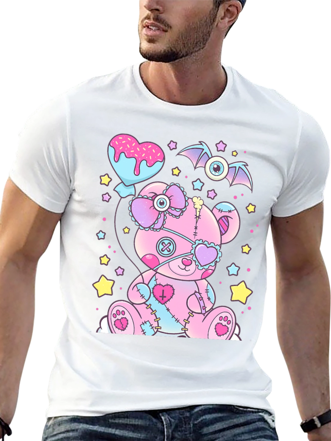Creepy Cute Pastel Goth Teddy Bear T-Shirt