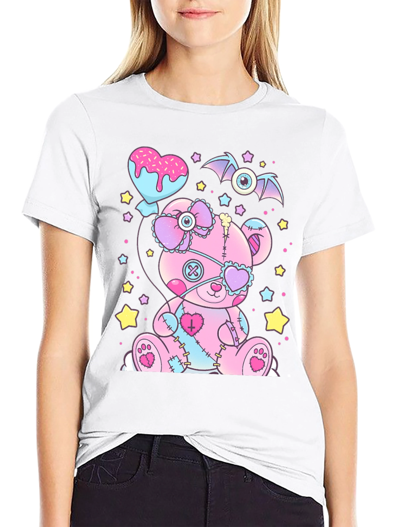 Creepy Cute Pastel Goth Teddy Bear T-Shirt