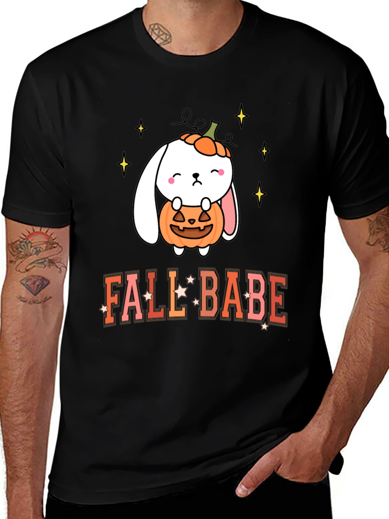 Fall Babe Bunny Pumpkin T-Shirt
