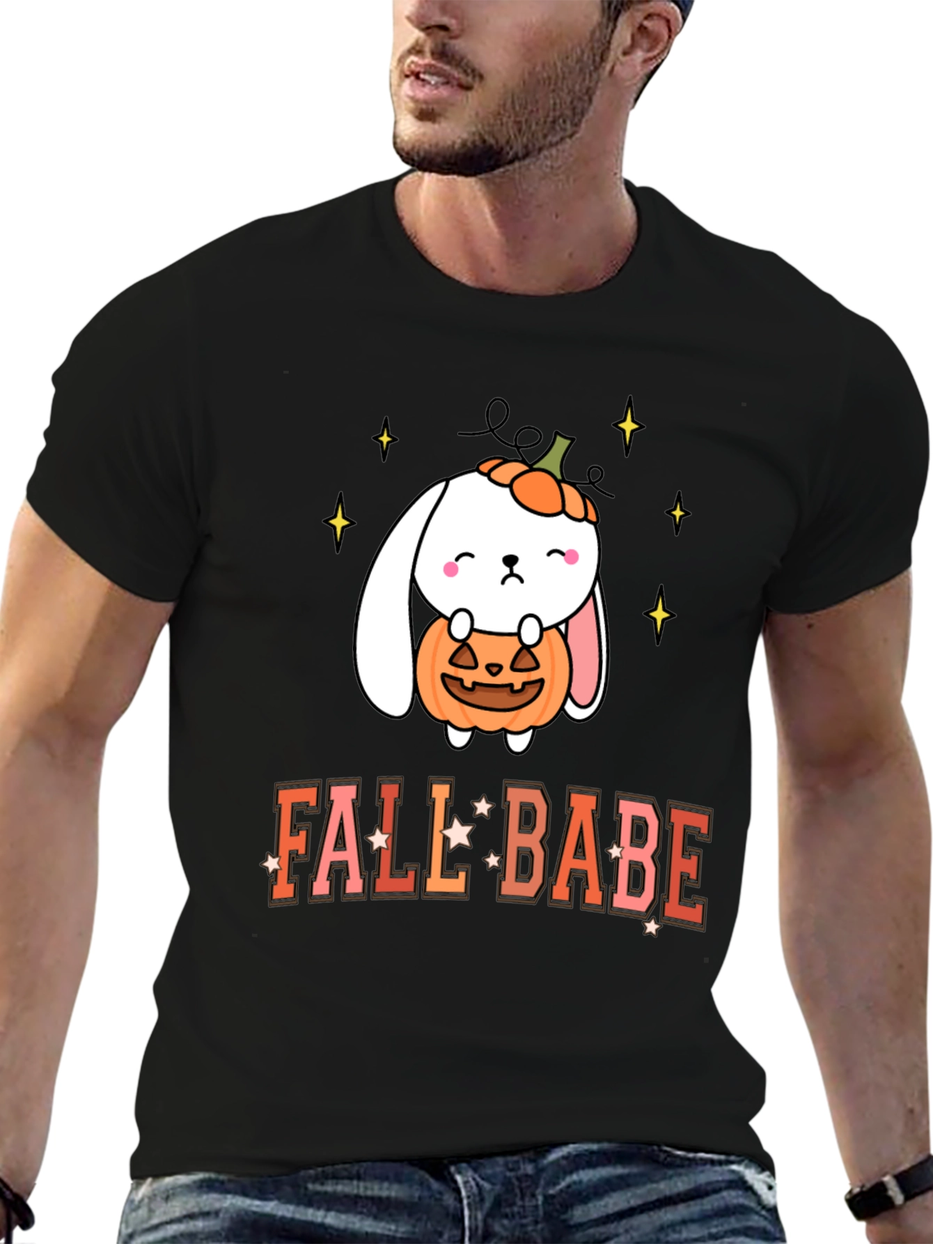 Fall Babe Bunny Pumpkin T-Shirt