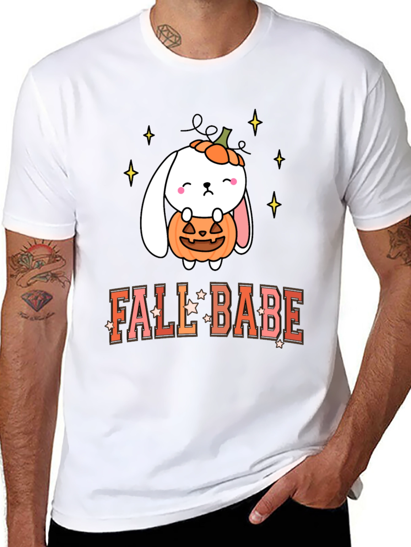 Fall Babe Bunny Pumpkin T-Shirt