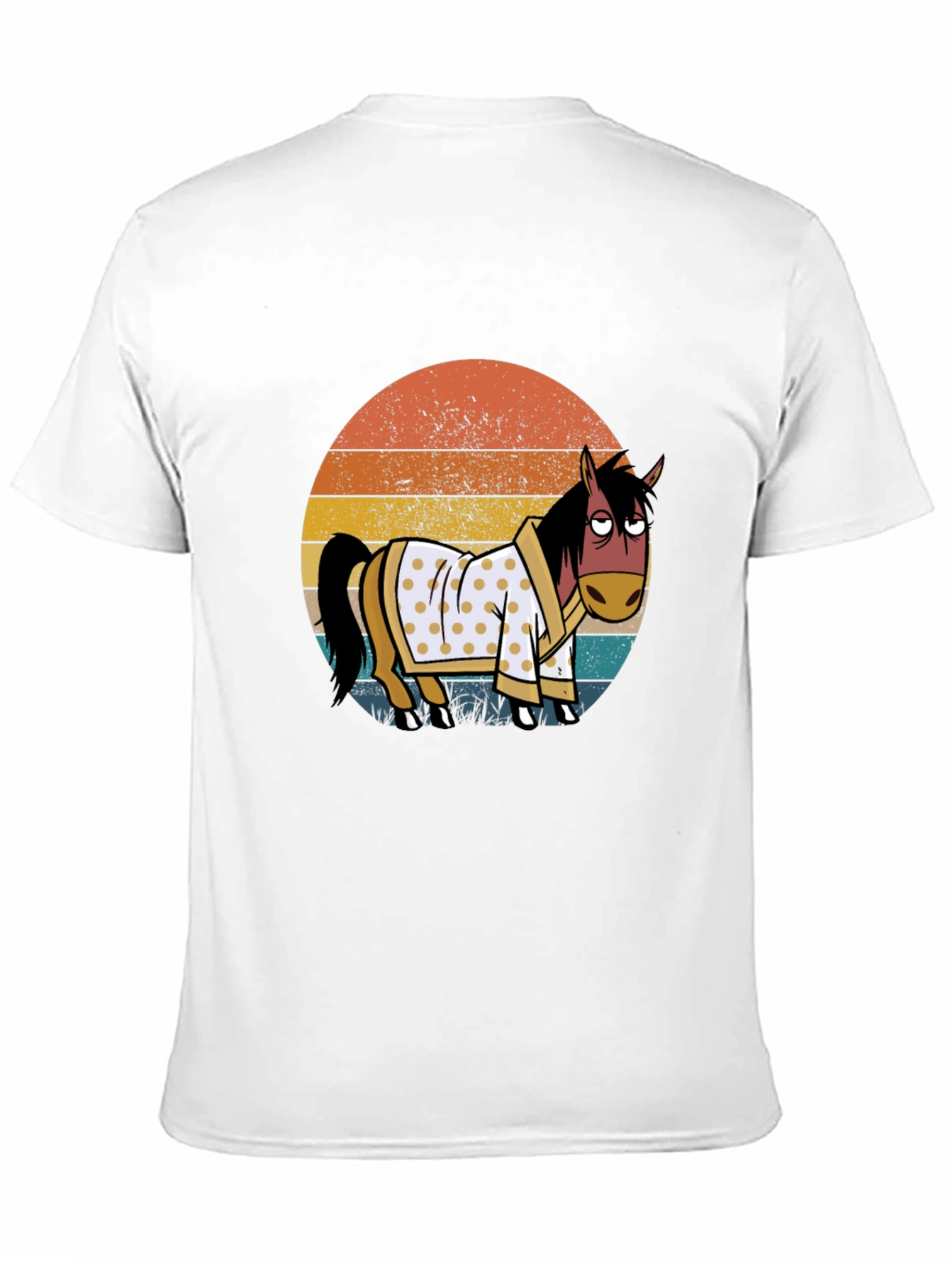Retro Horse in Robe Graphic T-Shirt