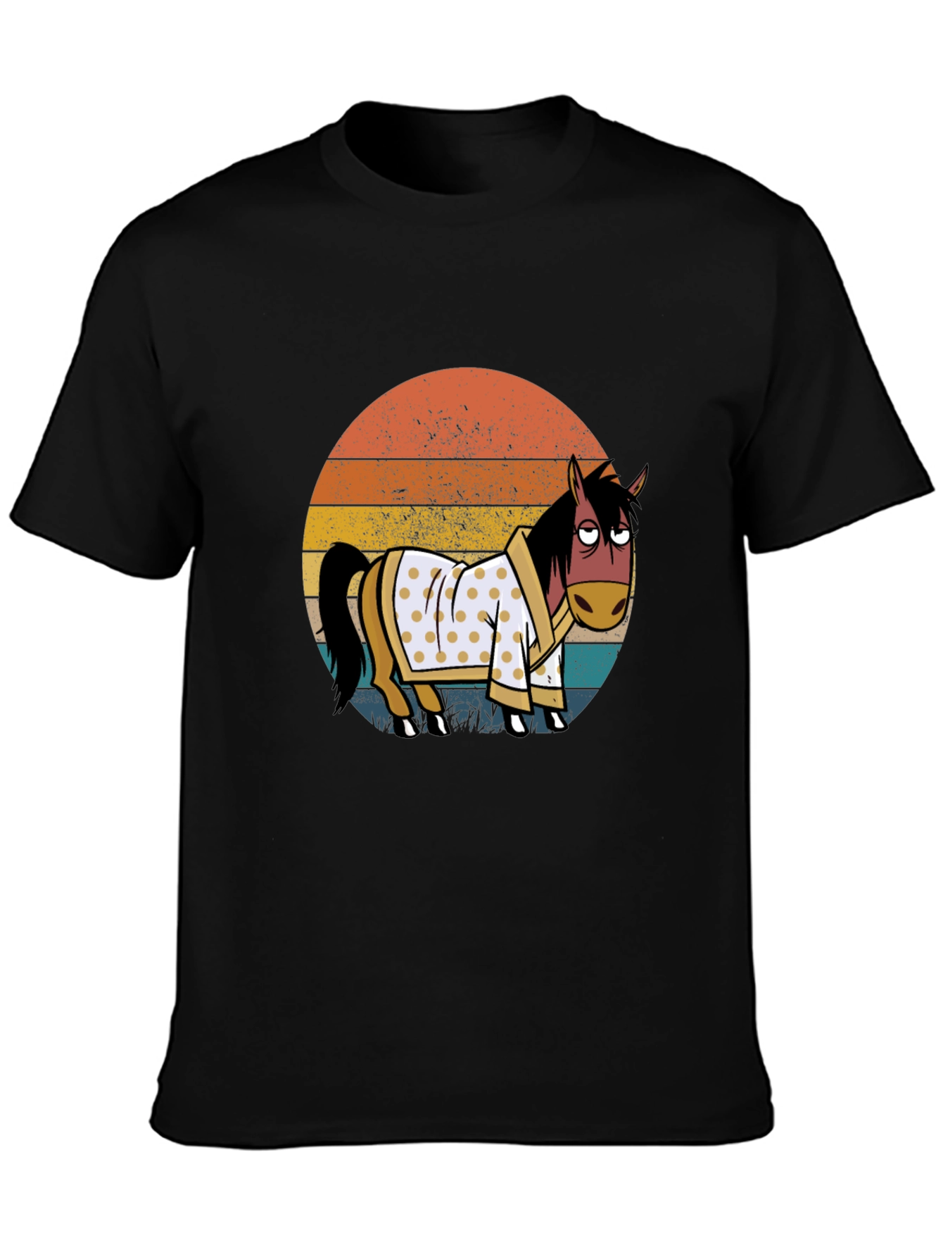 Retro Horse in Robe Graphic T-Shirt