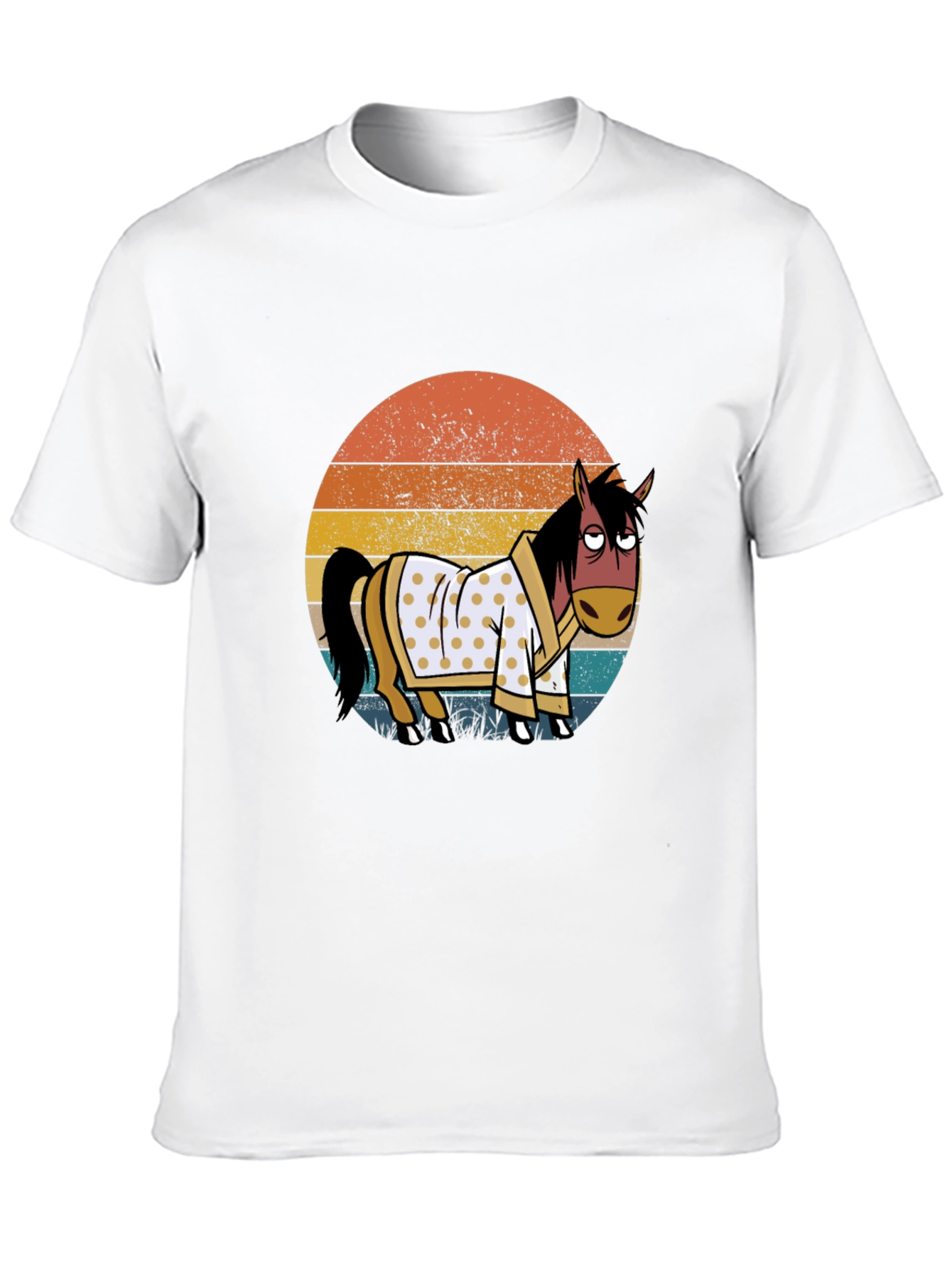 Retro Horse in Robe Graphic T-Shirt