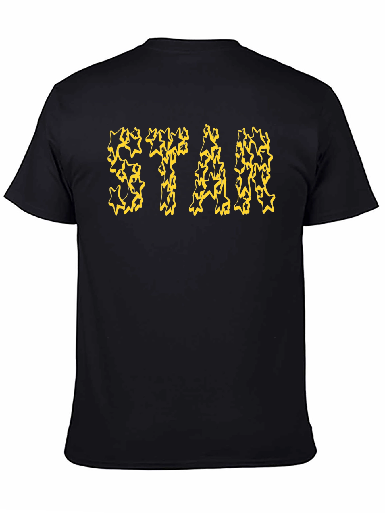 Star Graphic Tee - Black Cotton Casual Shirt