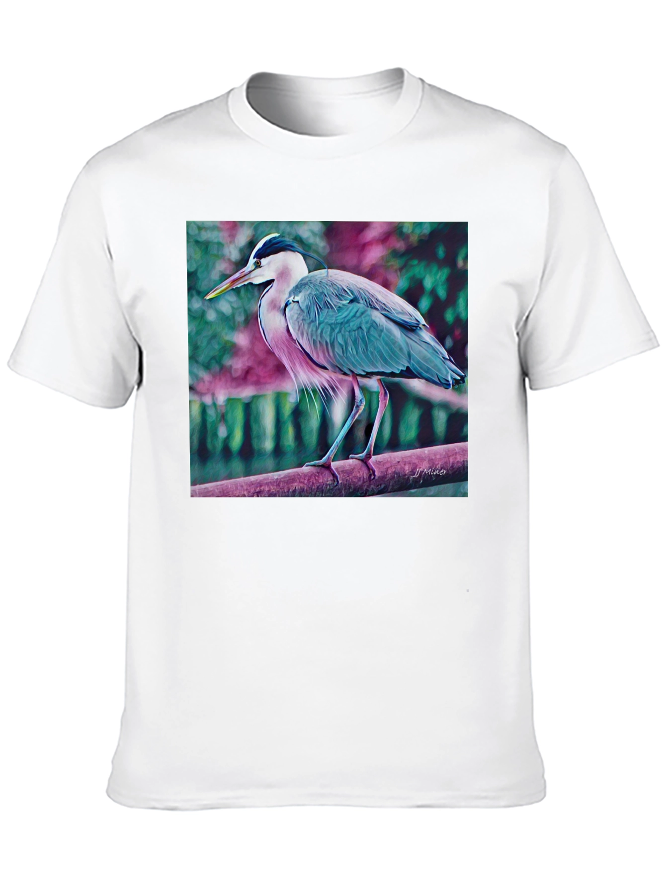 Heron Graphic T-Shirt - Nature Inspired Tee