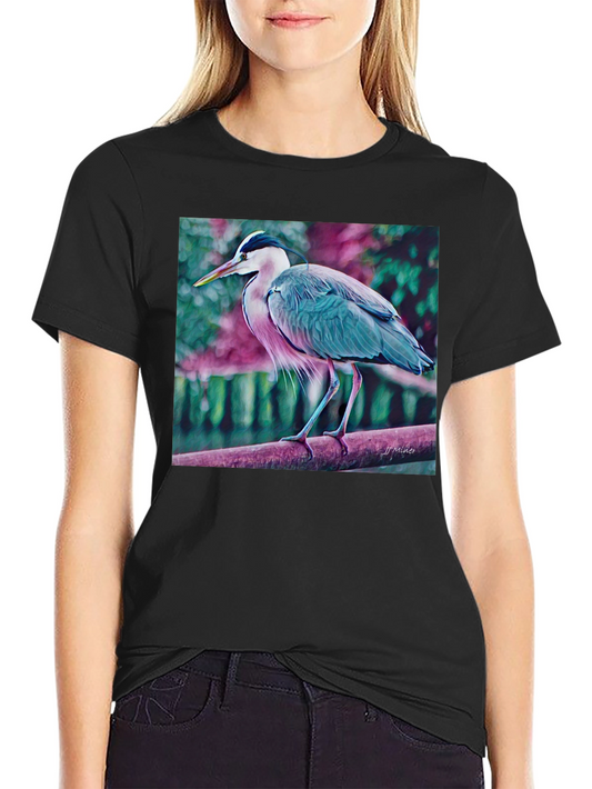 Heron Graphic T-Shirt - Nature Inspired Tee