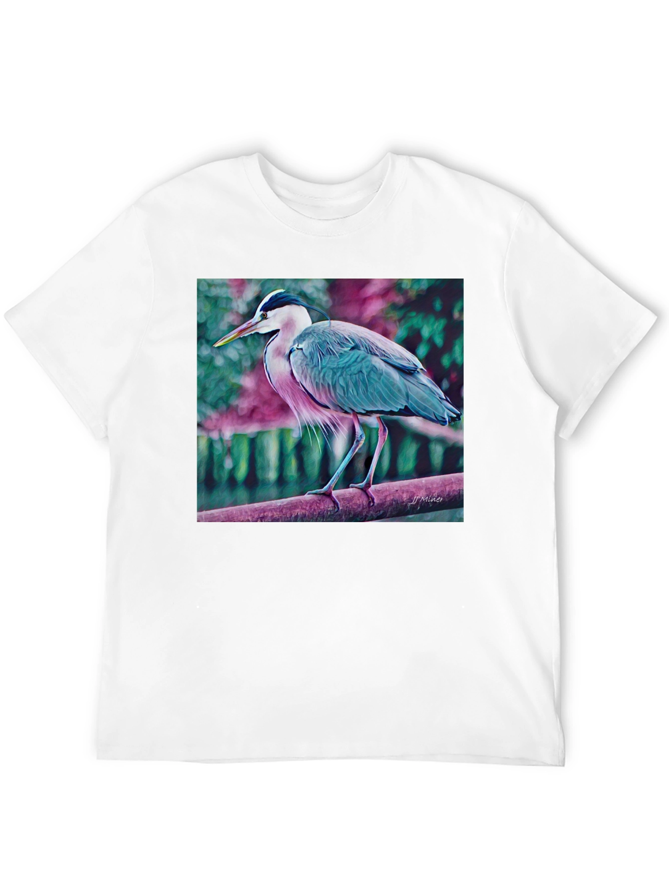 Heron Graphic T-Shirt - Nature Inspired Tee