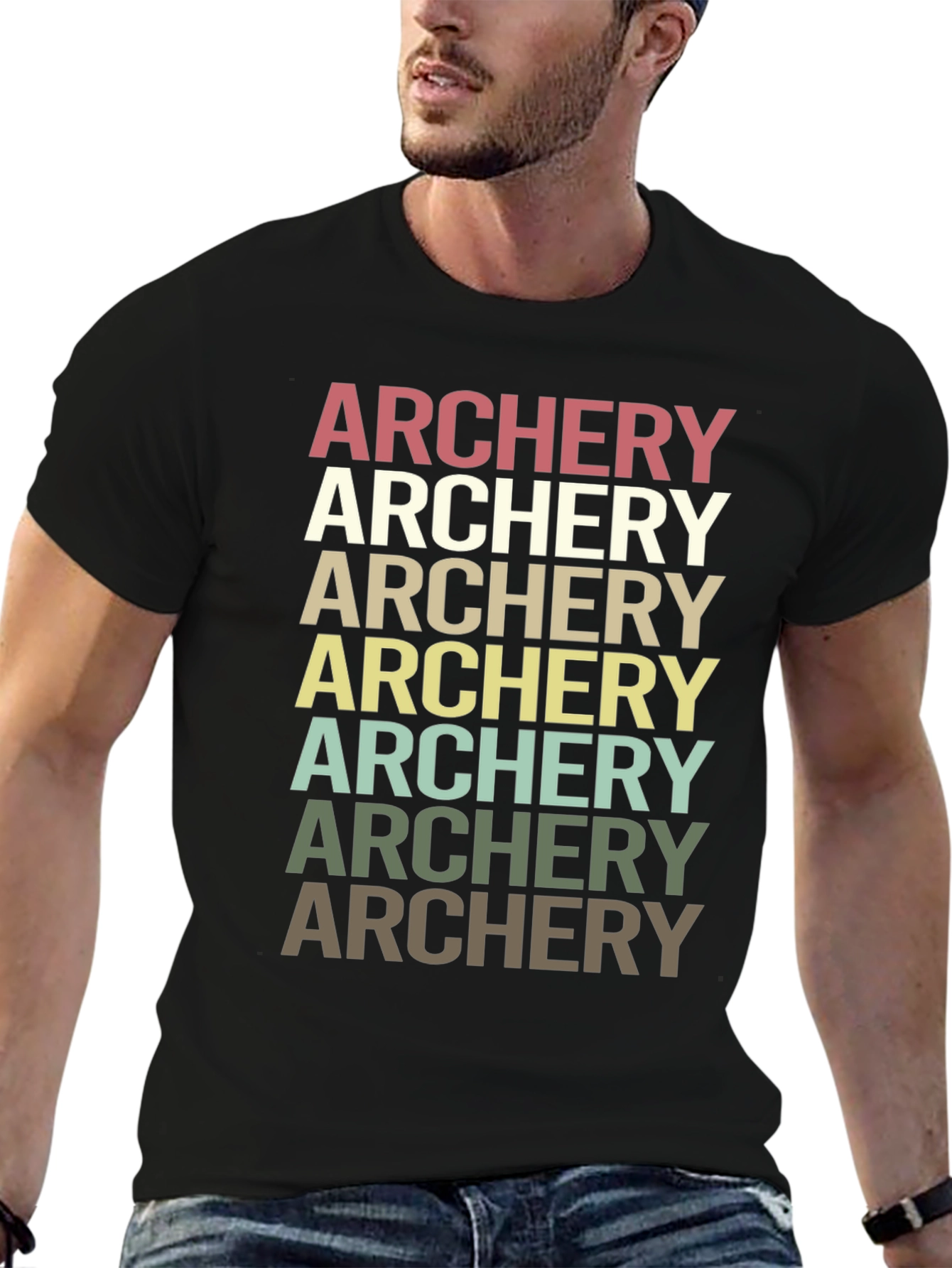 Retro Archery Graphic Tee - Unisex Black T-Shirt