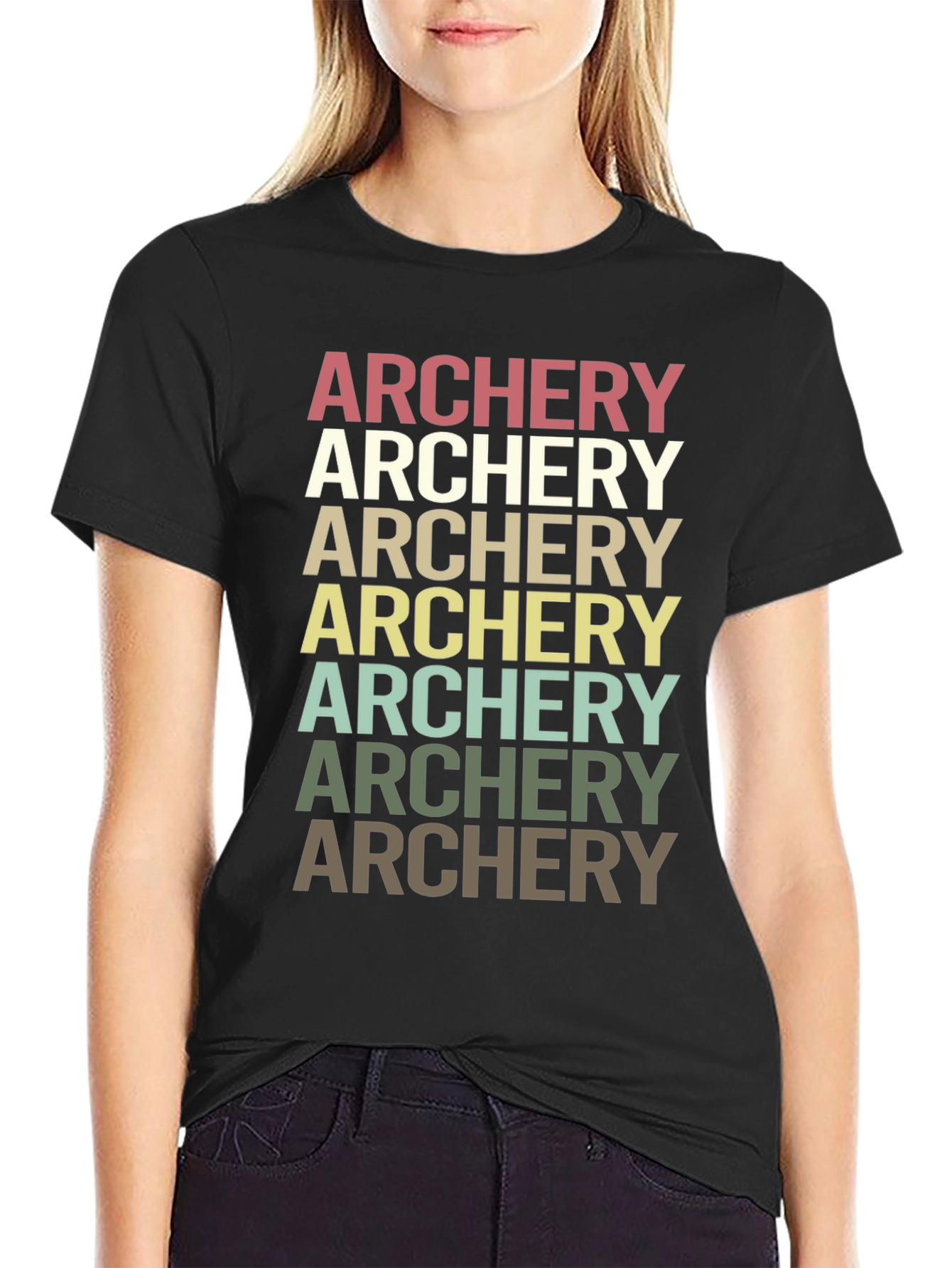 Retro Archery Graphic Tee - Unisex Black T-Shirt