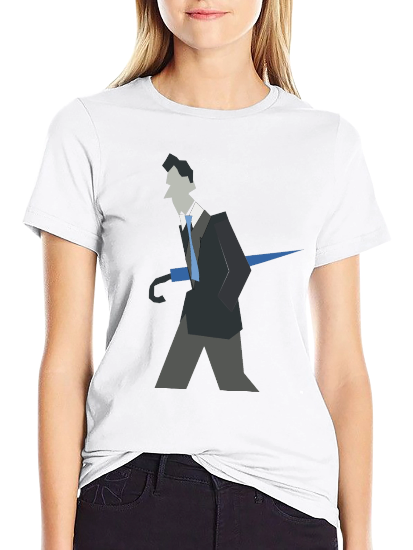 Geometric Man with Umbrella T-Shirt