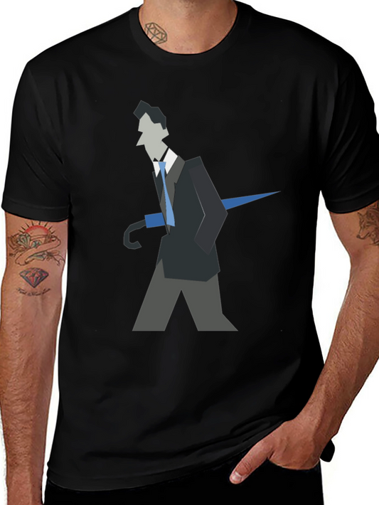 Geometric Man with Umbrella T-Shirt