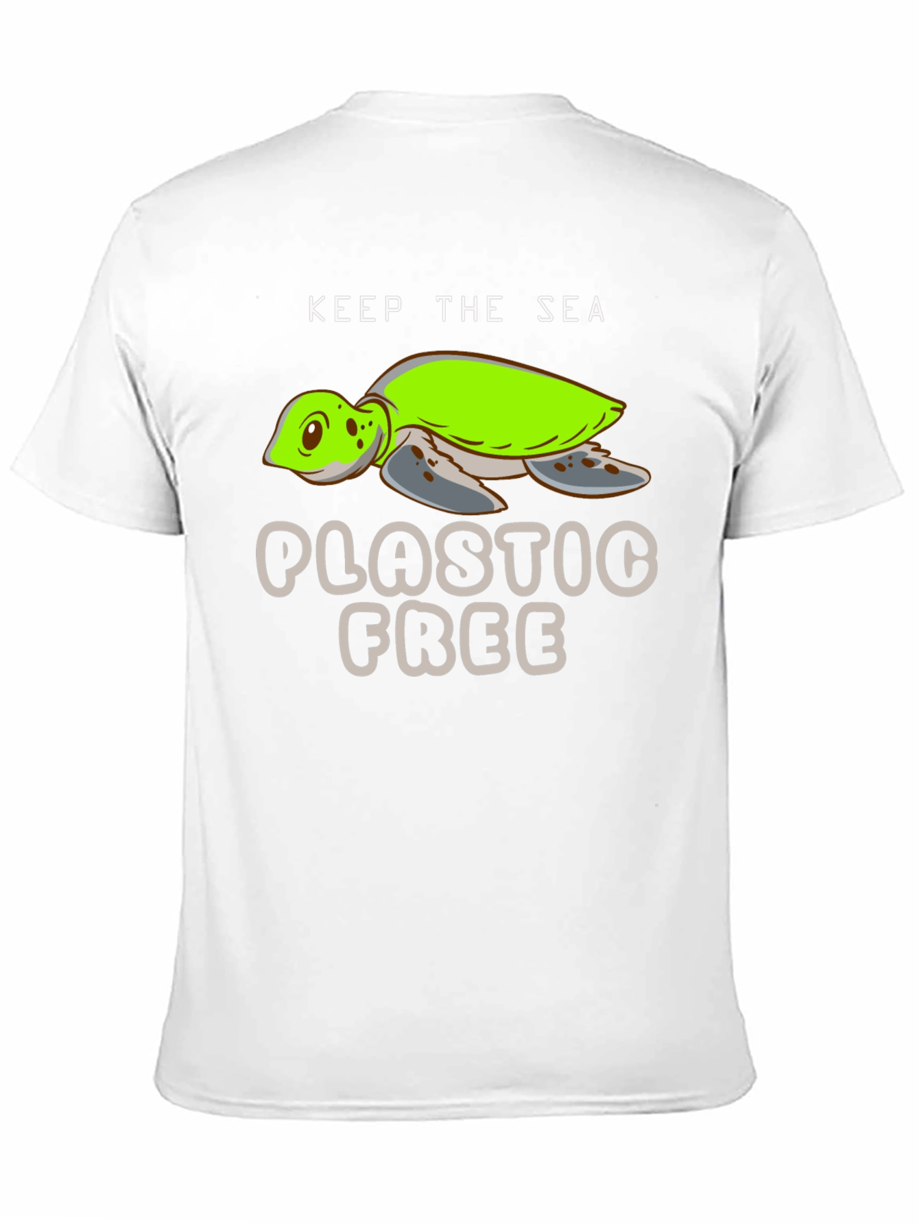 Keep The Sea Plastic Free Black Turtle Graphic T-Shirt