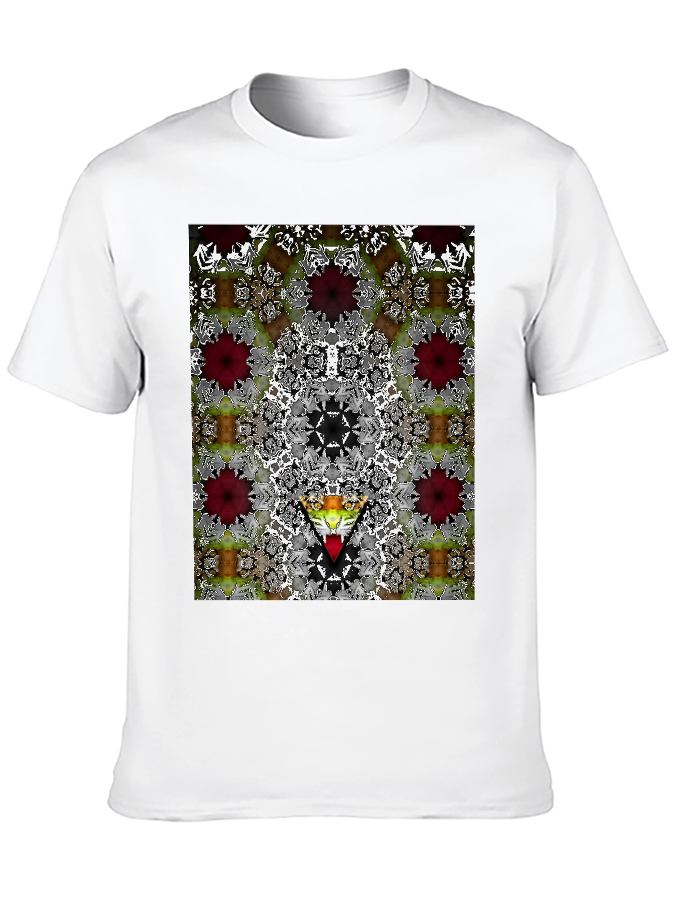 Kaleidoscopic Graphic Print Black Tee