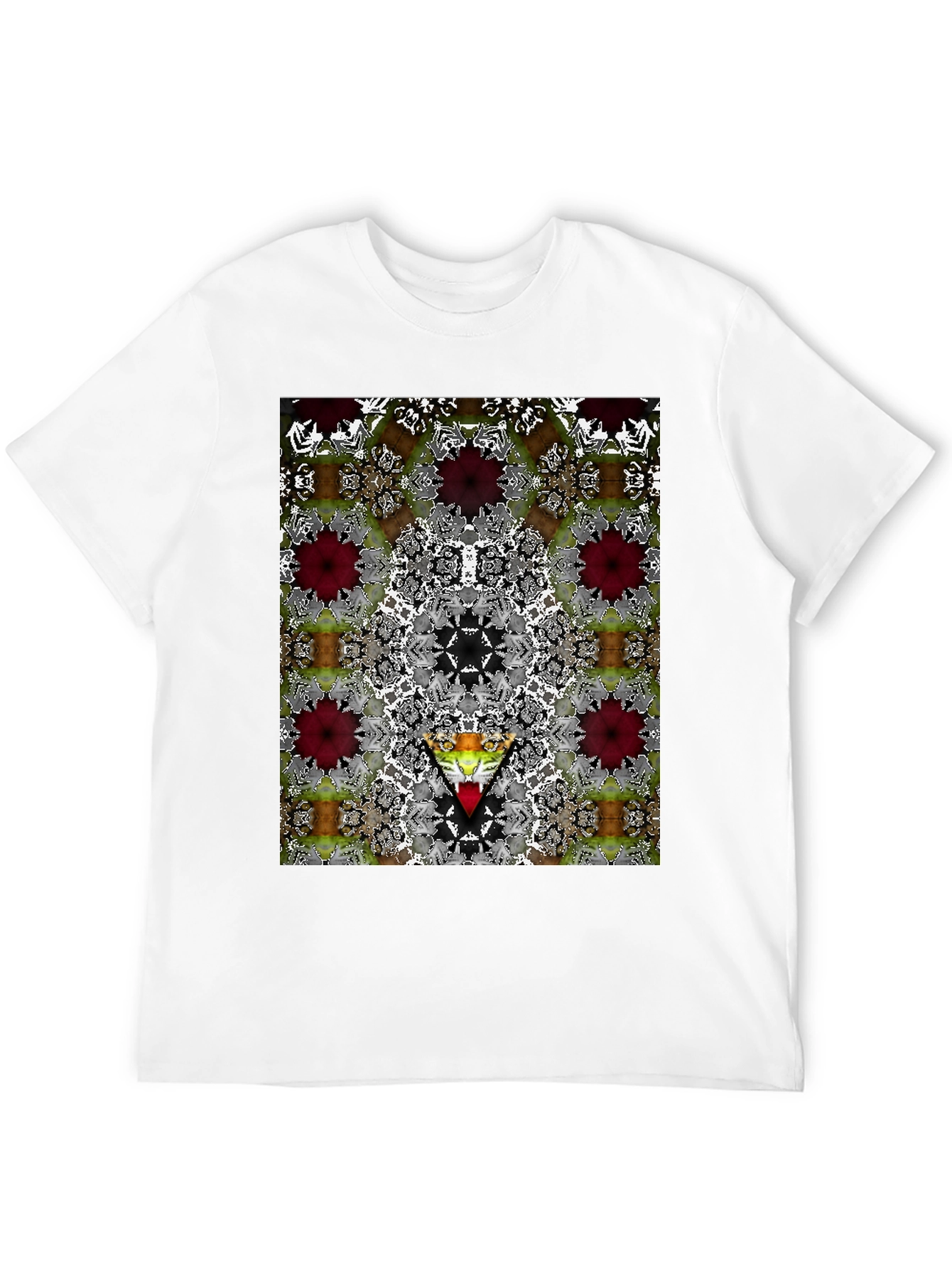 Kaleidoscopic Graphic Print Black Tee