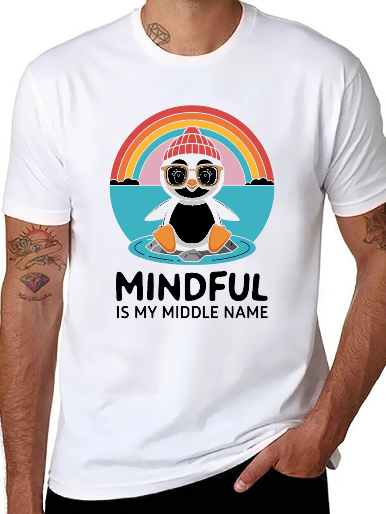 Mindful Penguin Graphic Tee