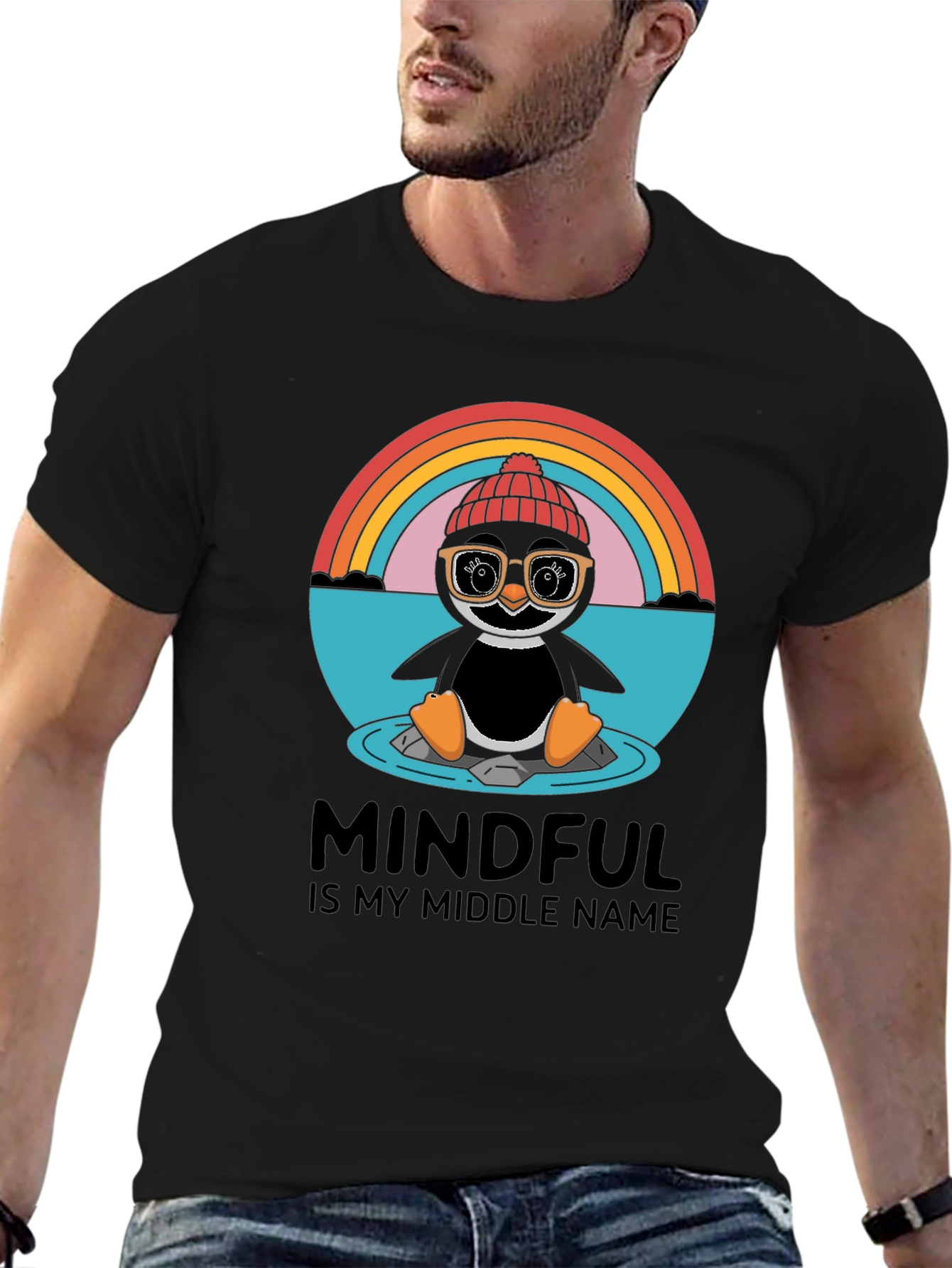 Mindful Penguin Graphic Tee