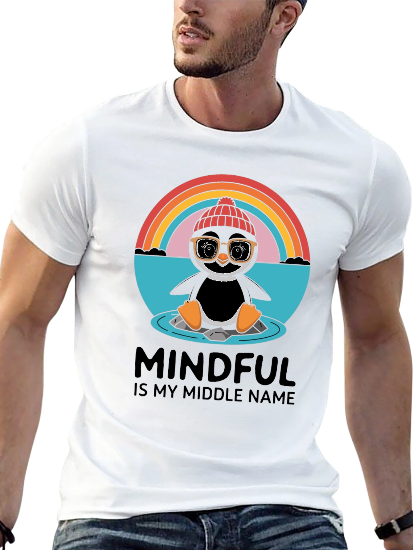Mindful Penguin Graphic Tee