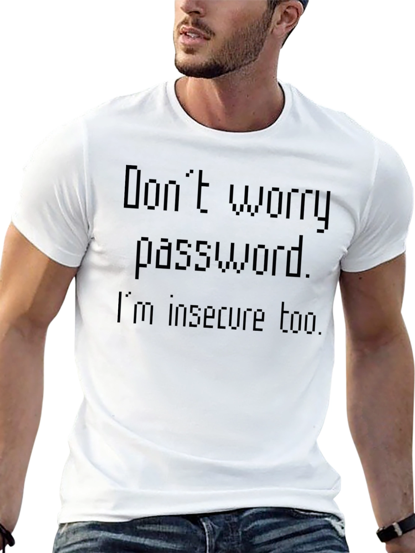Funny Insecure Password Graphic Tee - Black