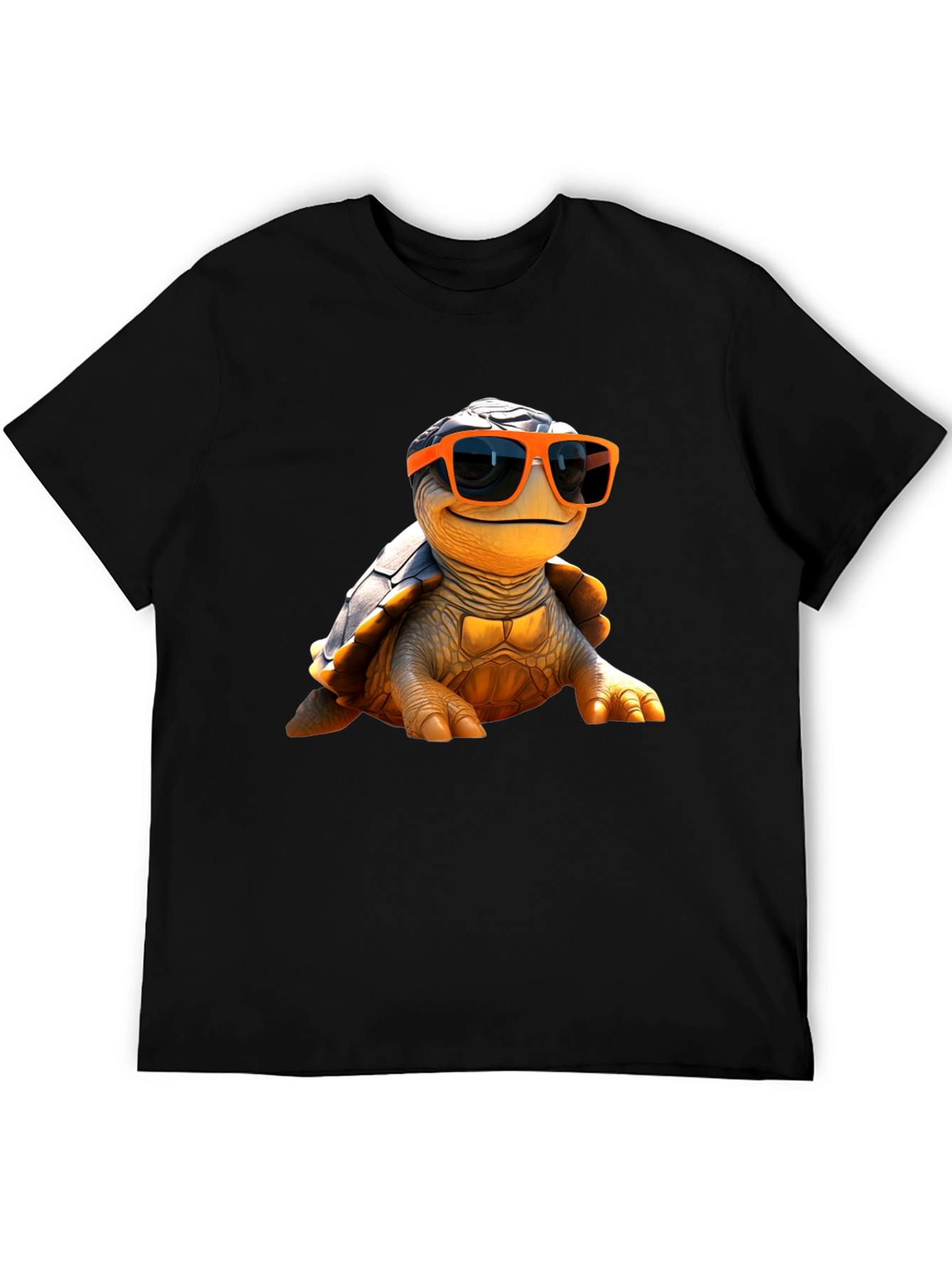 Cool Turtle Graphic Tee - Black Cotton T-Shirt