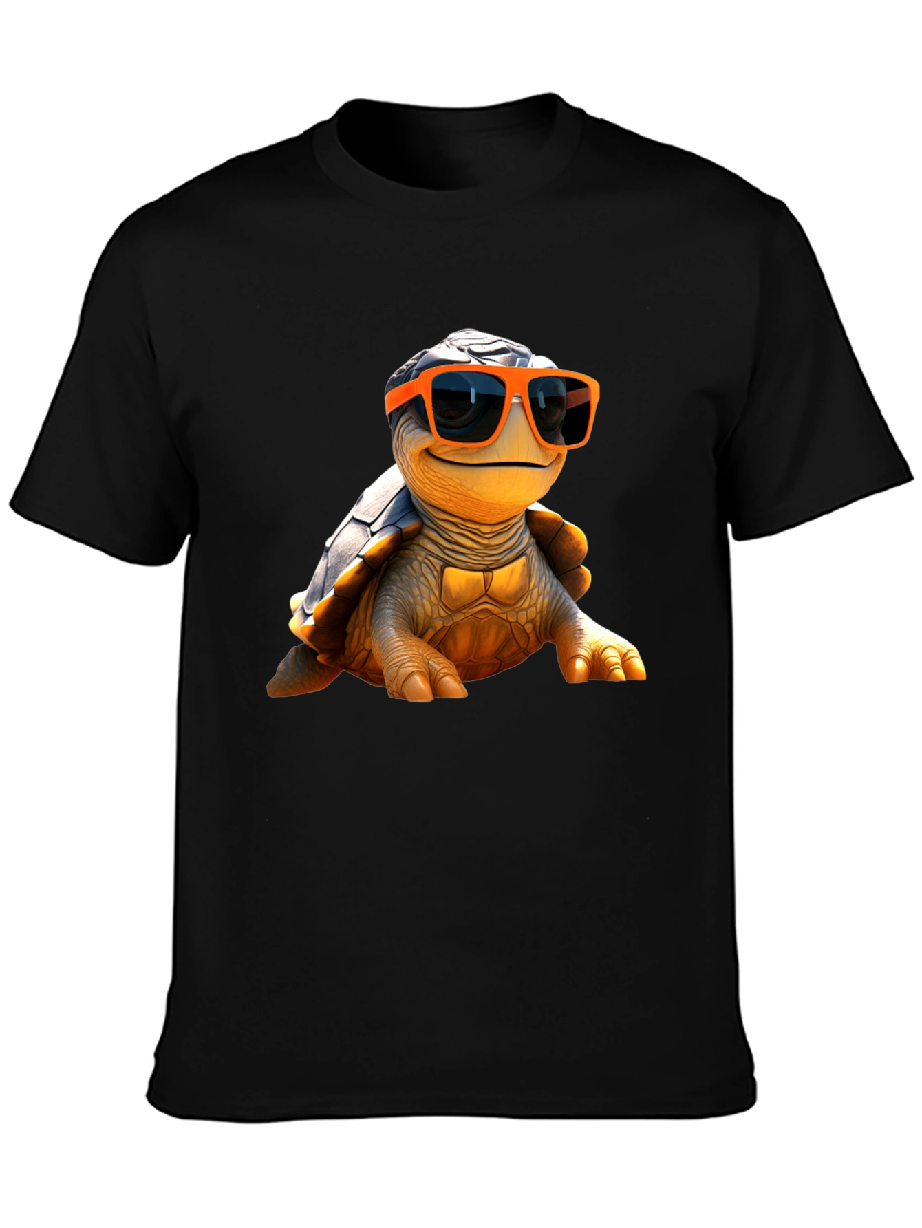 Cool Turtle Graphic Tee - Black Cotton T-Shirt