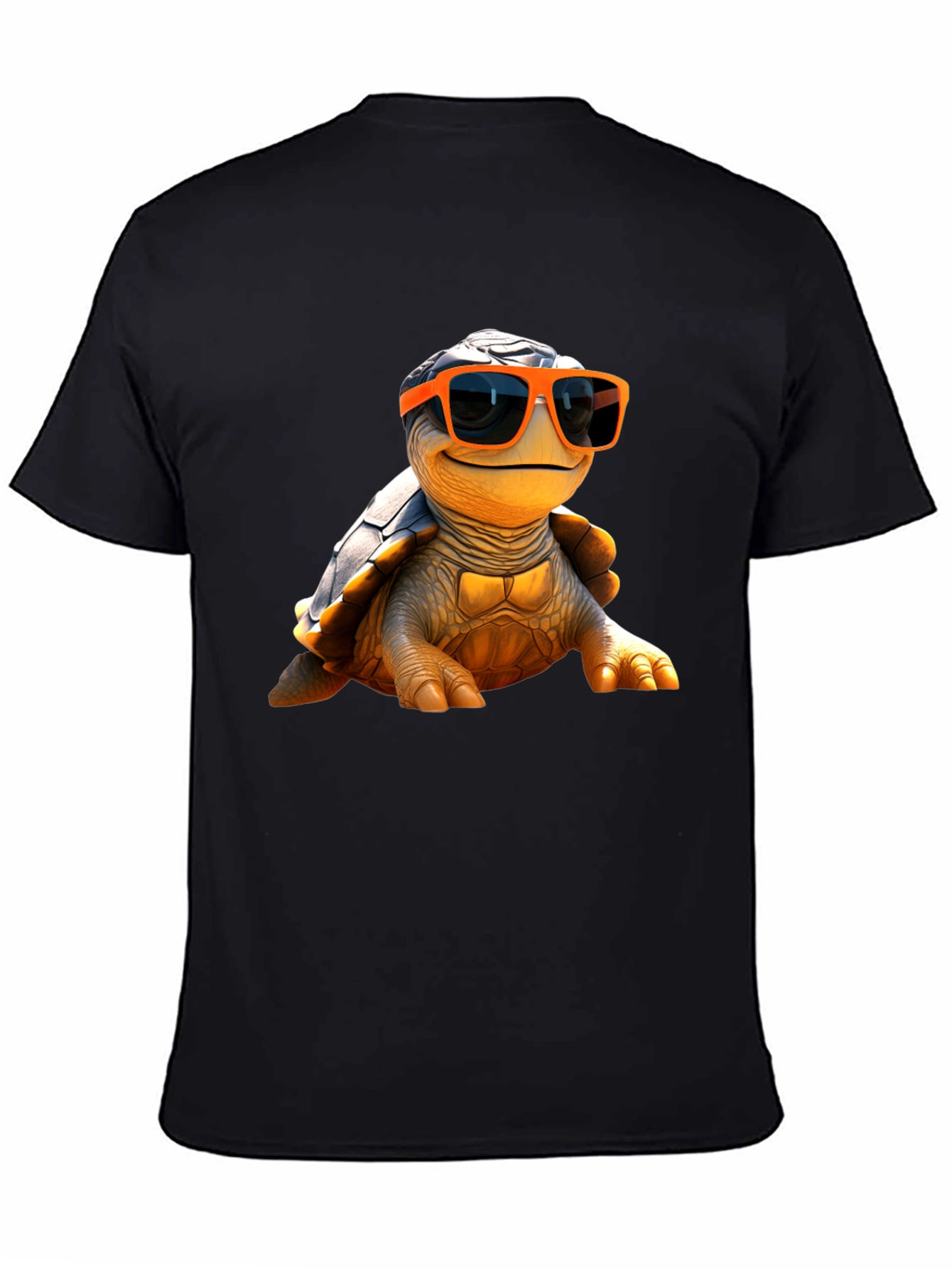 Cool Turtle Graphic Tee - Black Cotton T-Shirt