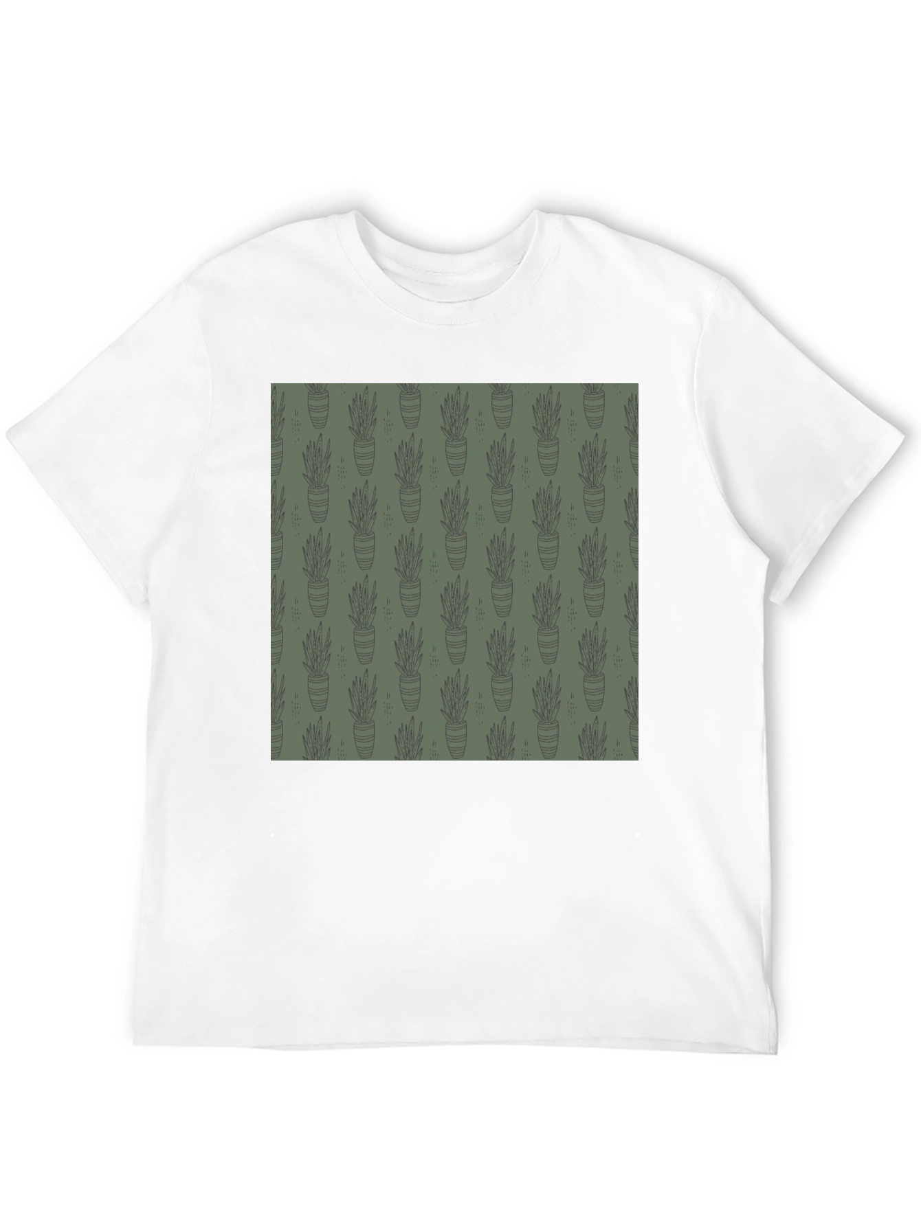 Unique Potted Plant Print T-Shirt