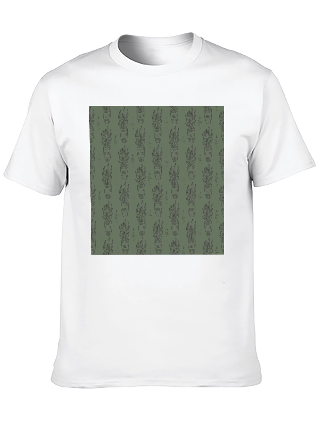 Unique Potted Plant Print T-Shirt