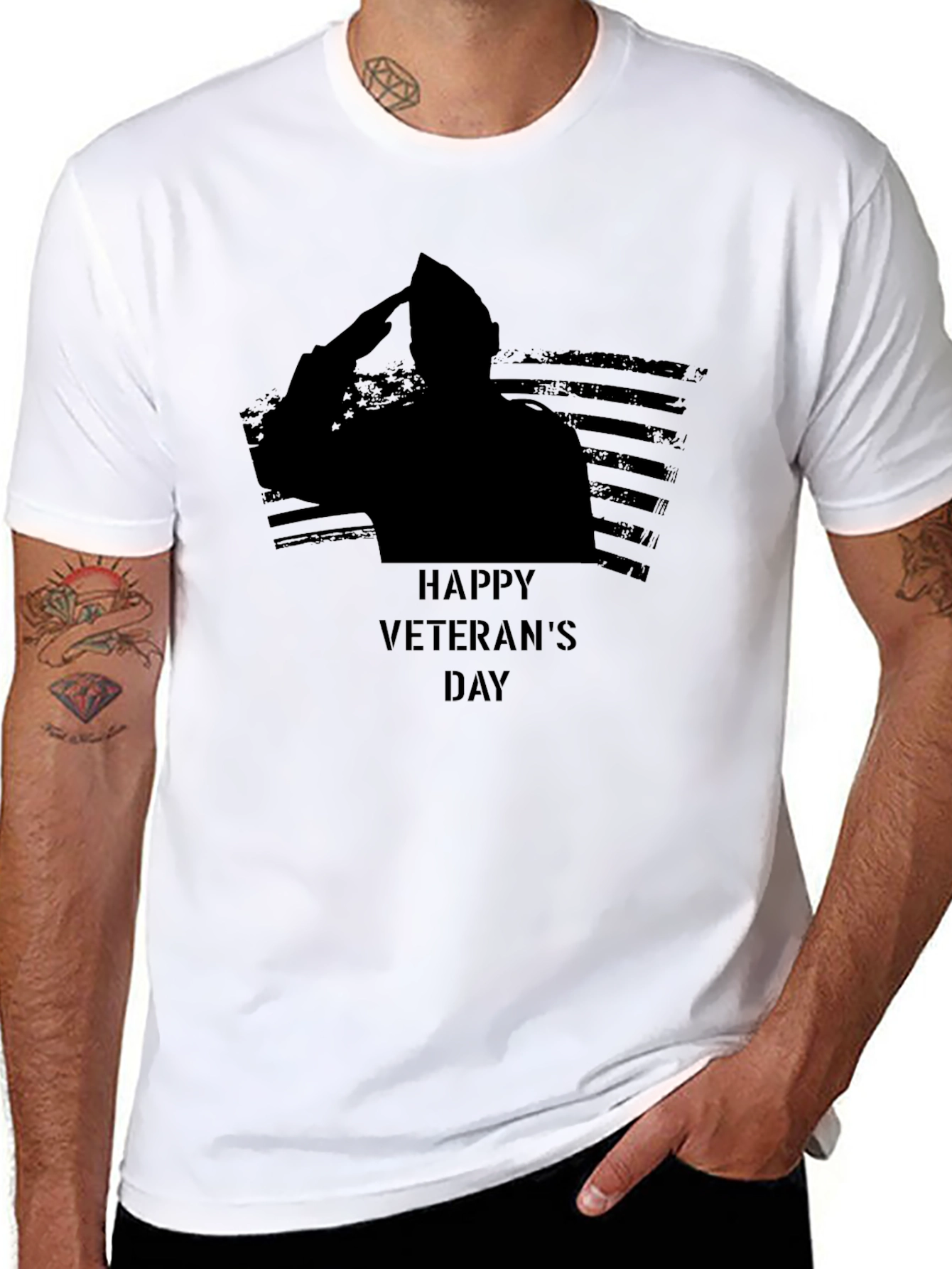Happy Veterans Day Black T-Shirt
