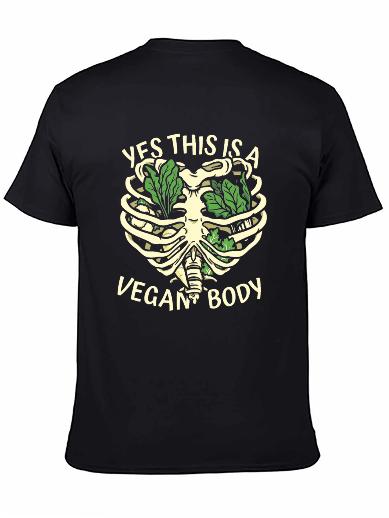 Vegan Body T-Shirt - Rib Cage Lettuce Design