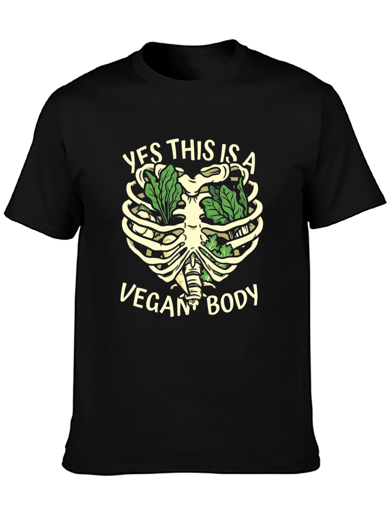 Vegan Body T-Shirt - Rib Cage Lettuce Design