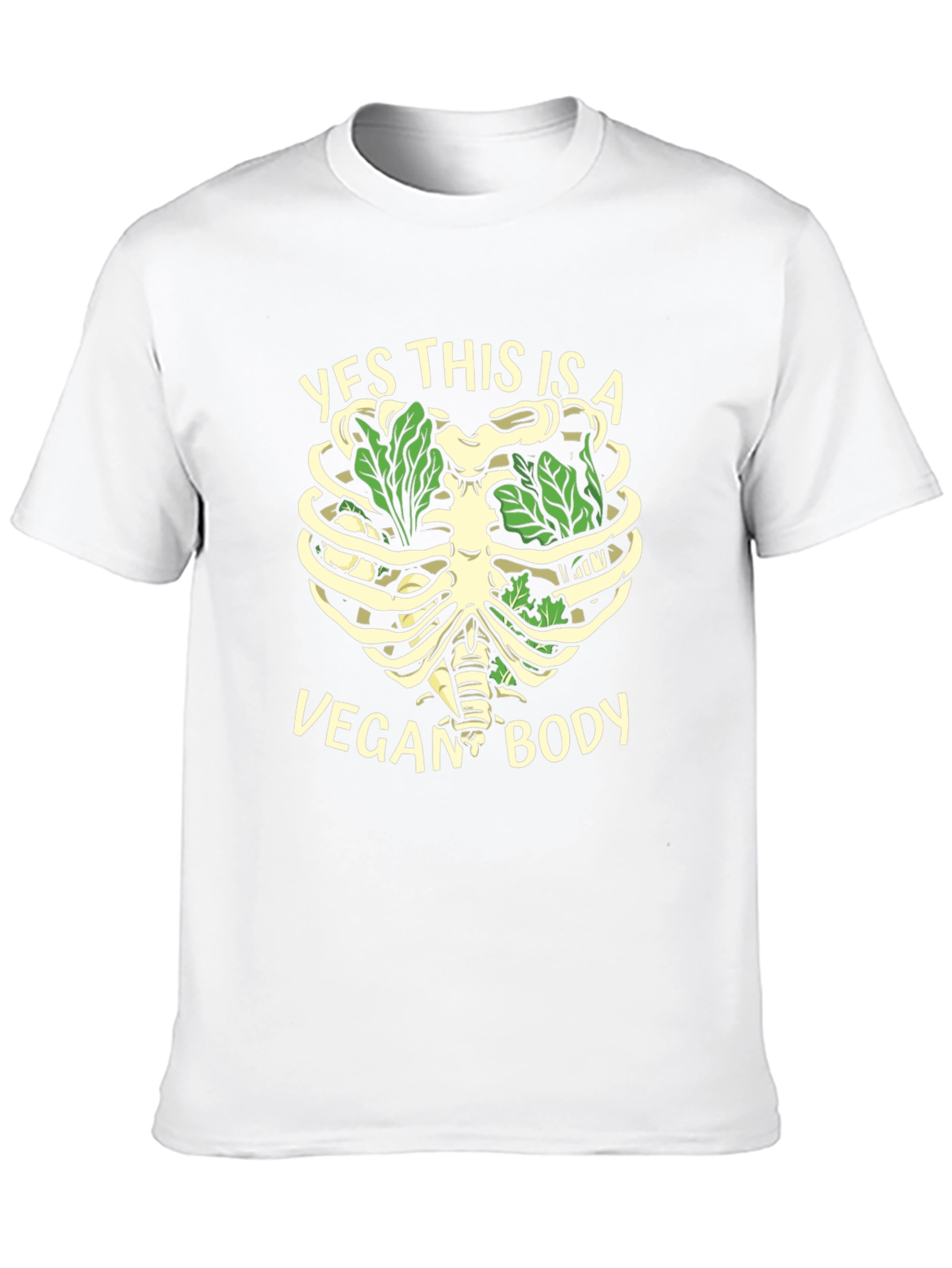 Vegan Body T-Shirt - Rib Cage Lettuce Design