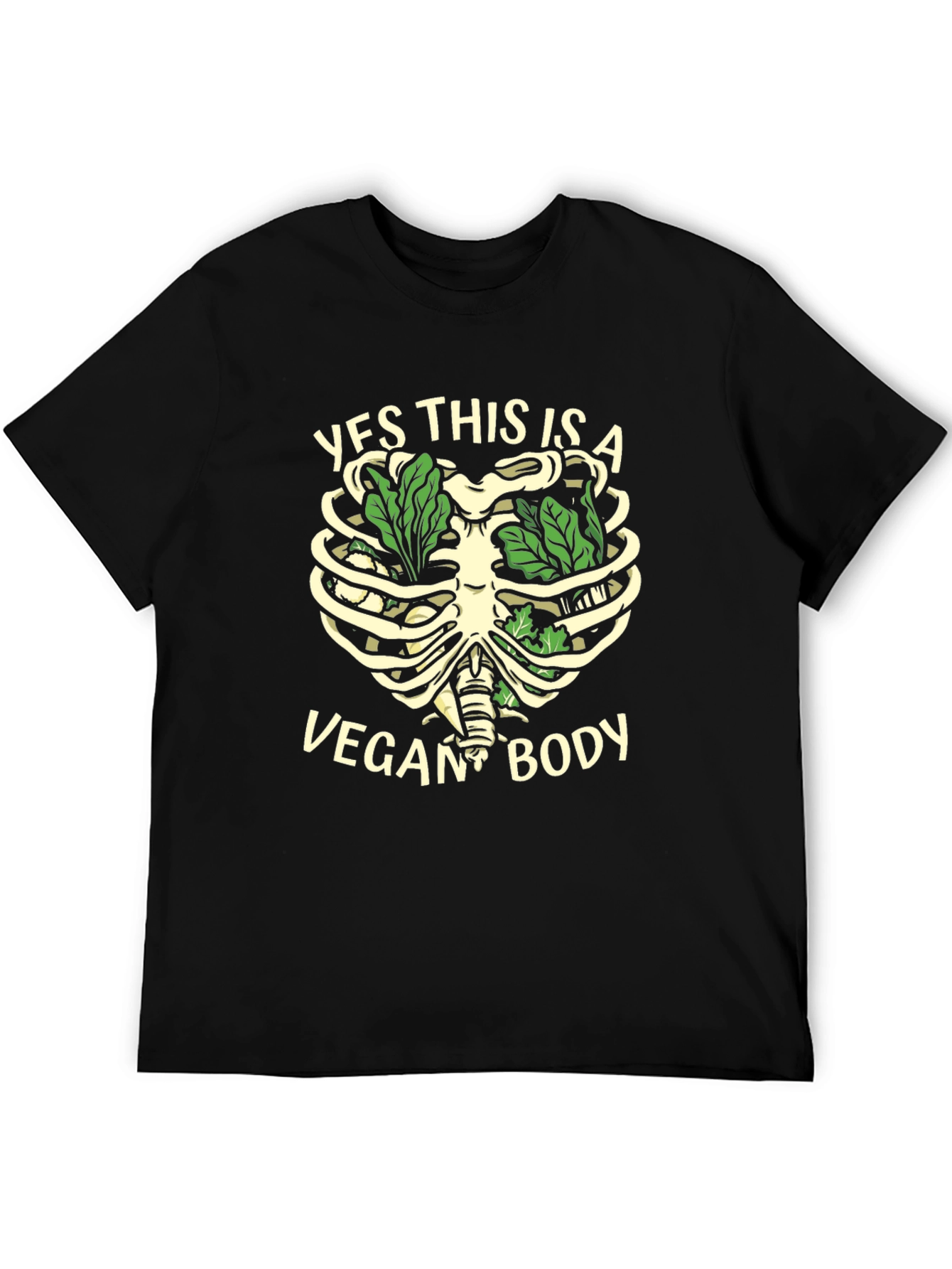 Vegan Body T-Shirt - Rib Cage Lettuce Design