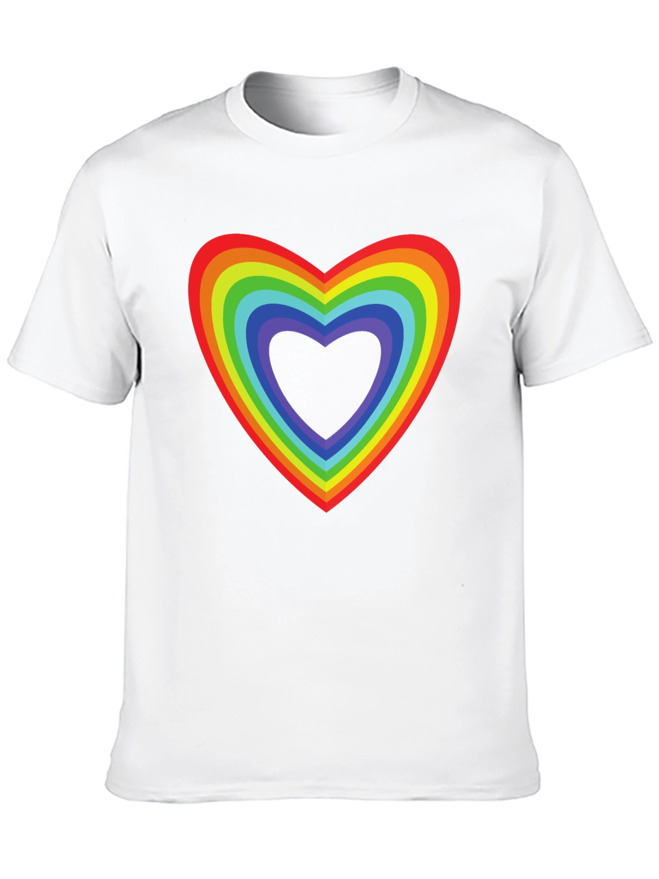 Rainbow Heart Pride T-Shirt - Black Cotton Tee
