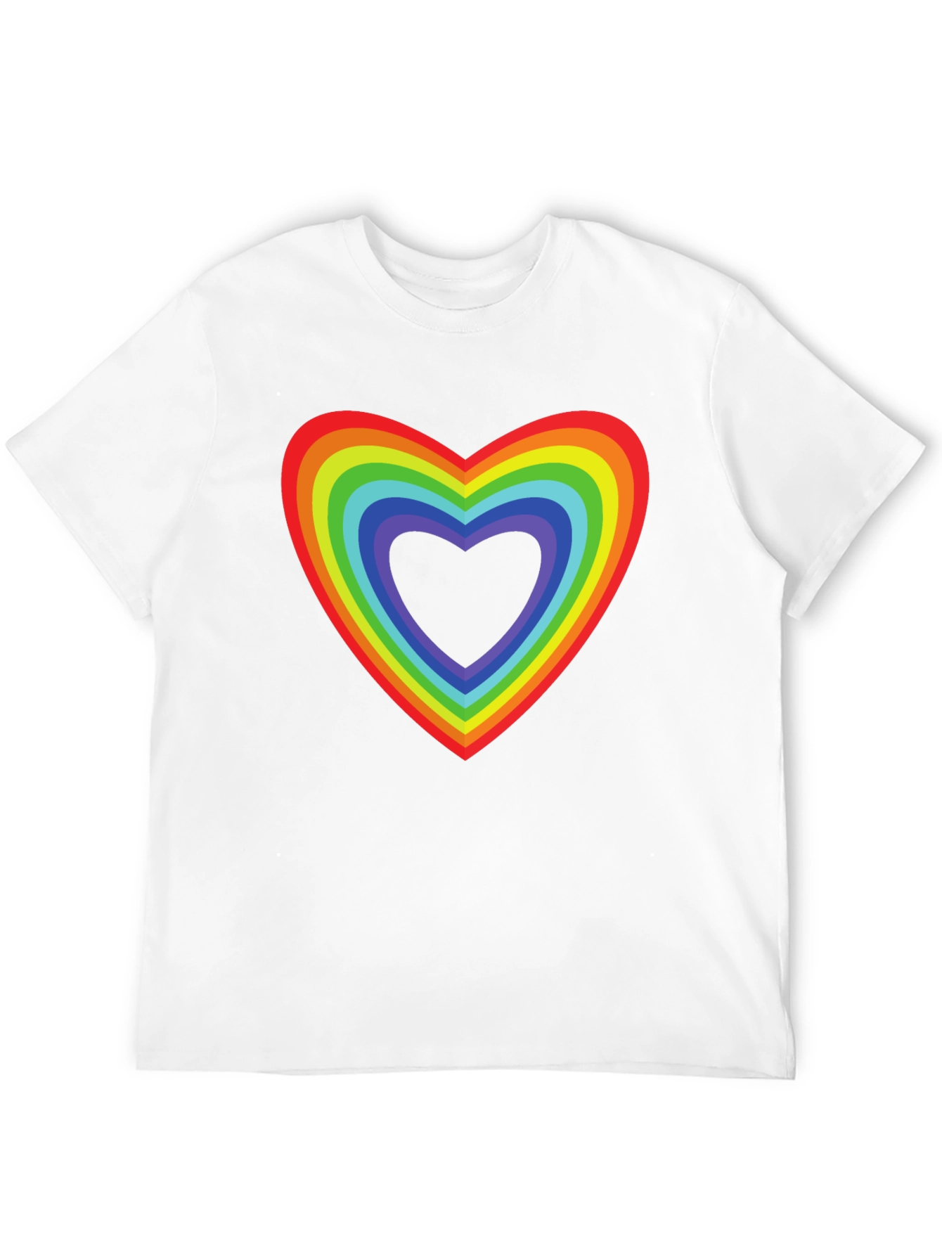 Rainbow Heart Pride T-Shirt - Black Cotton Tee