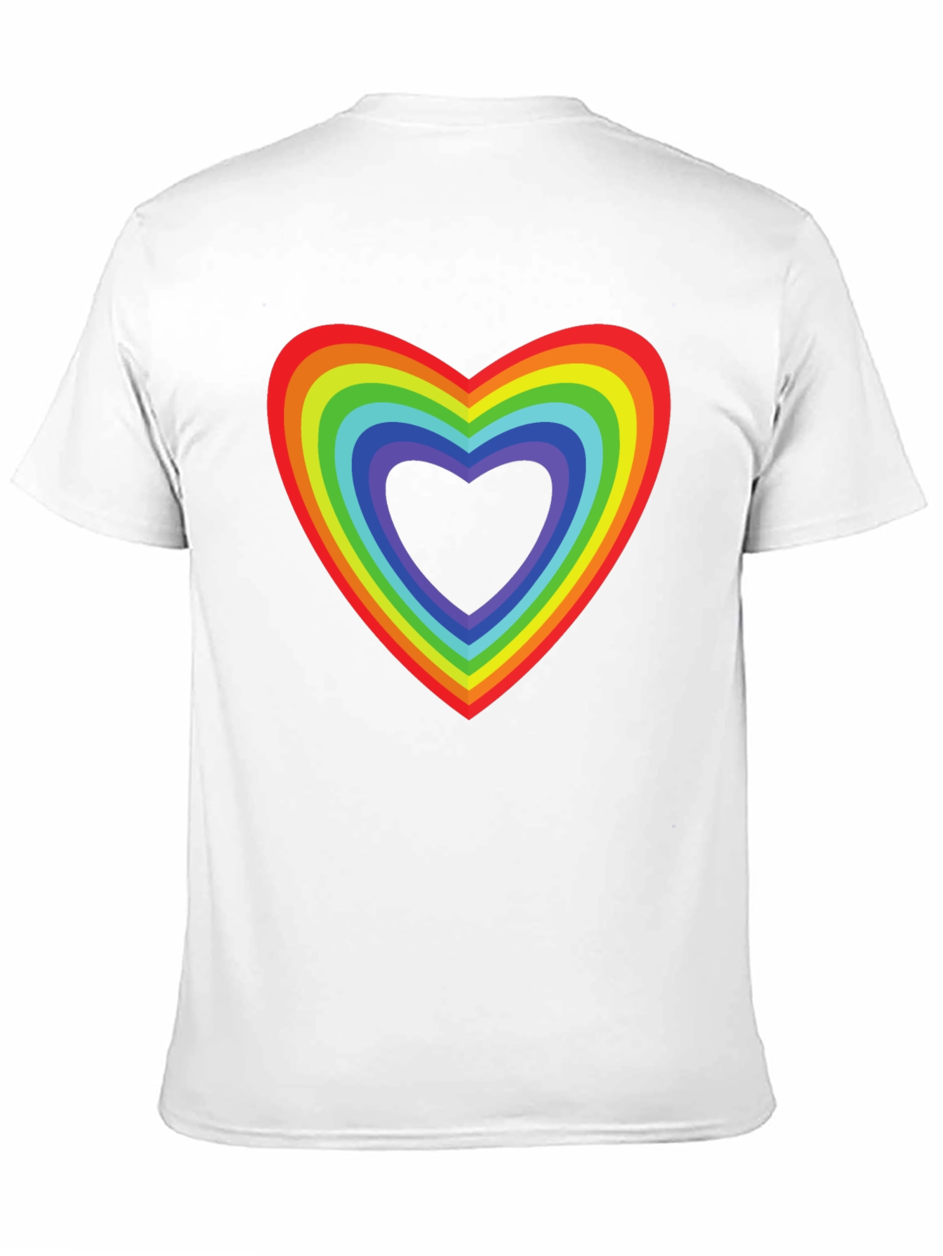 Rainbow Heart Pride T-Shirt - Black Cotton Tee