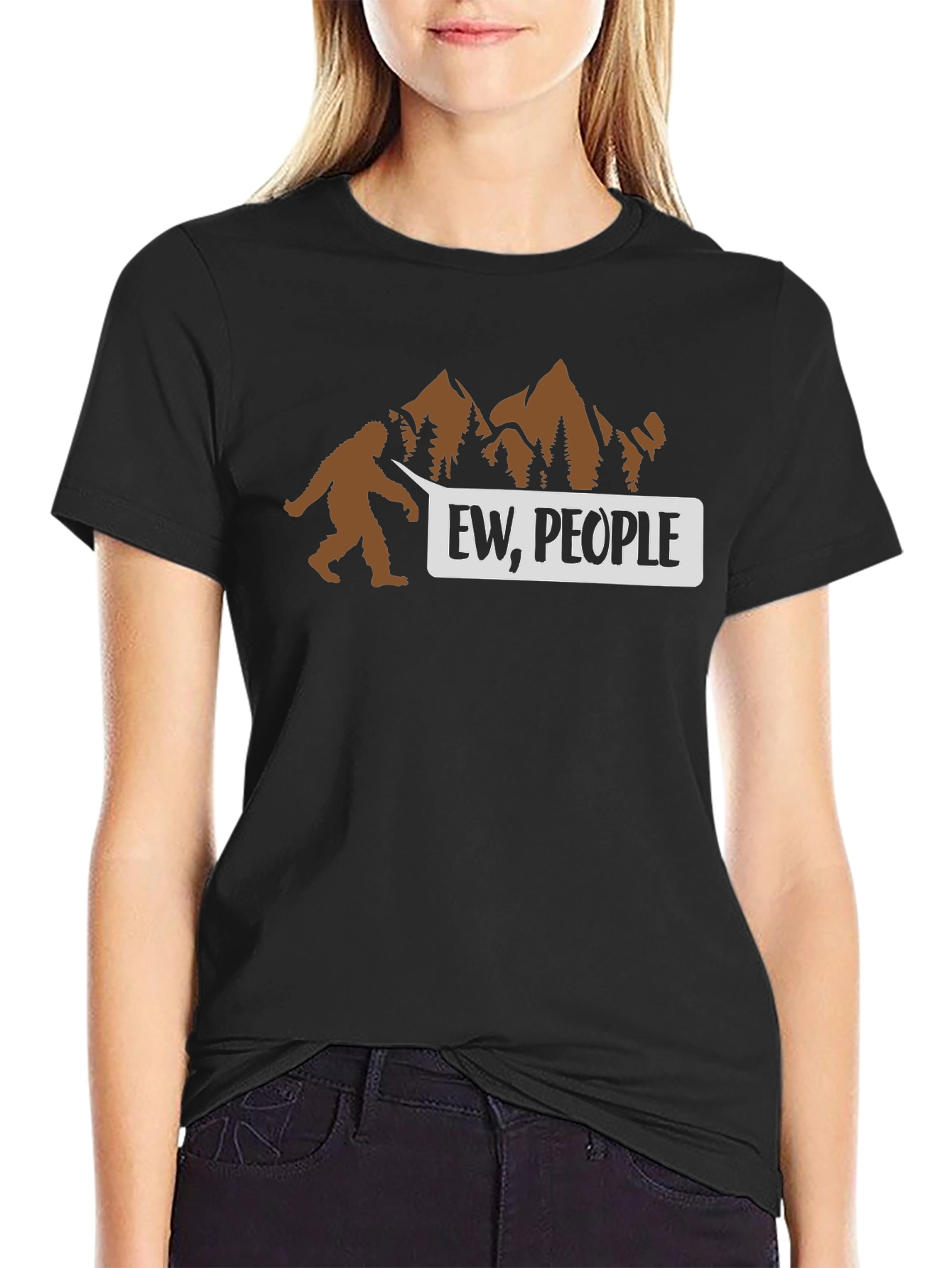 Ew People Sasquatch Graphic Tee - Black Cotton T-Shirt