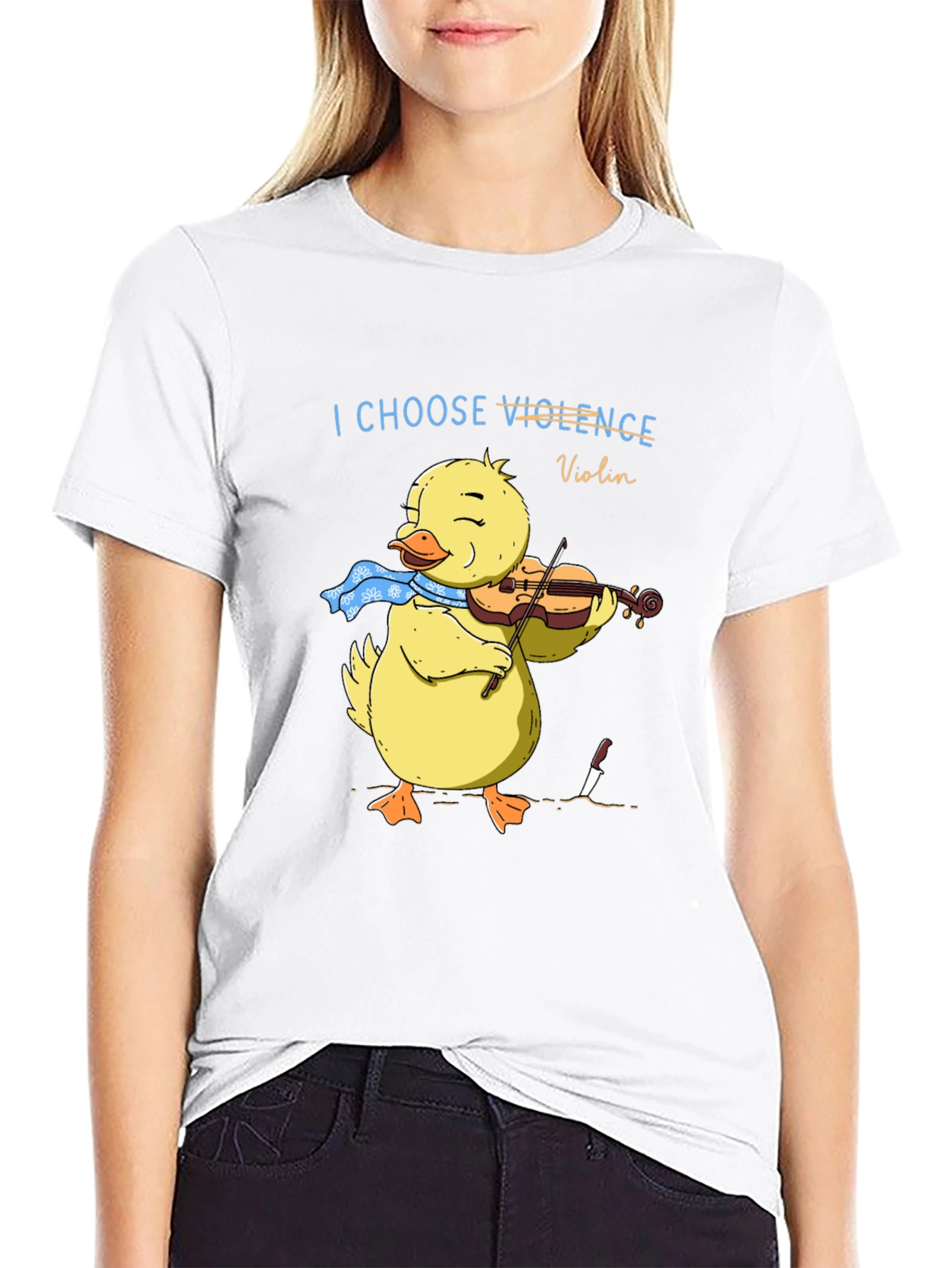 I Choose Violence Violin Duck Graphic Tee