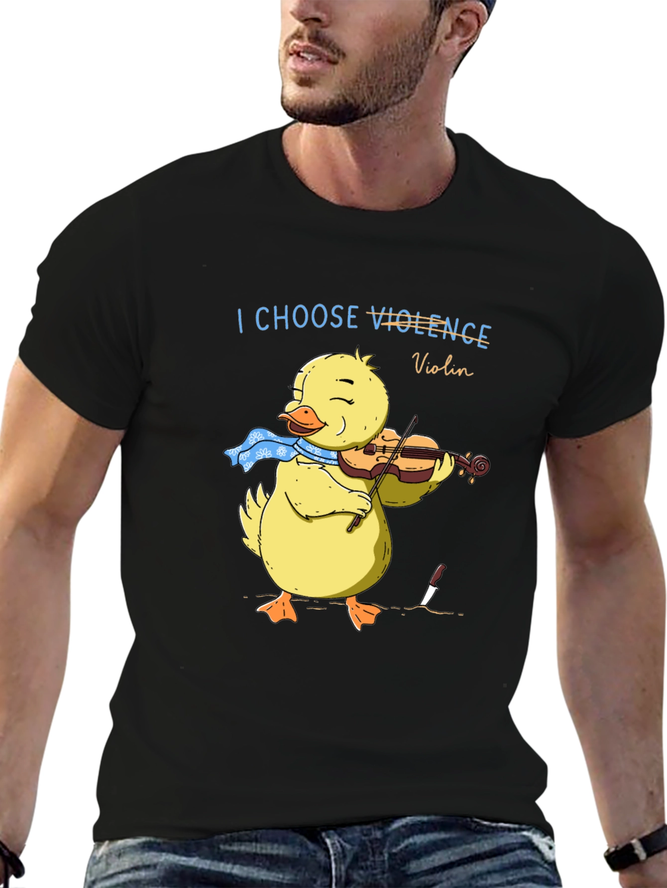 I Choose Violence Violin Duck Graphic Tee