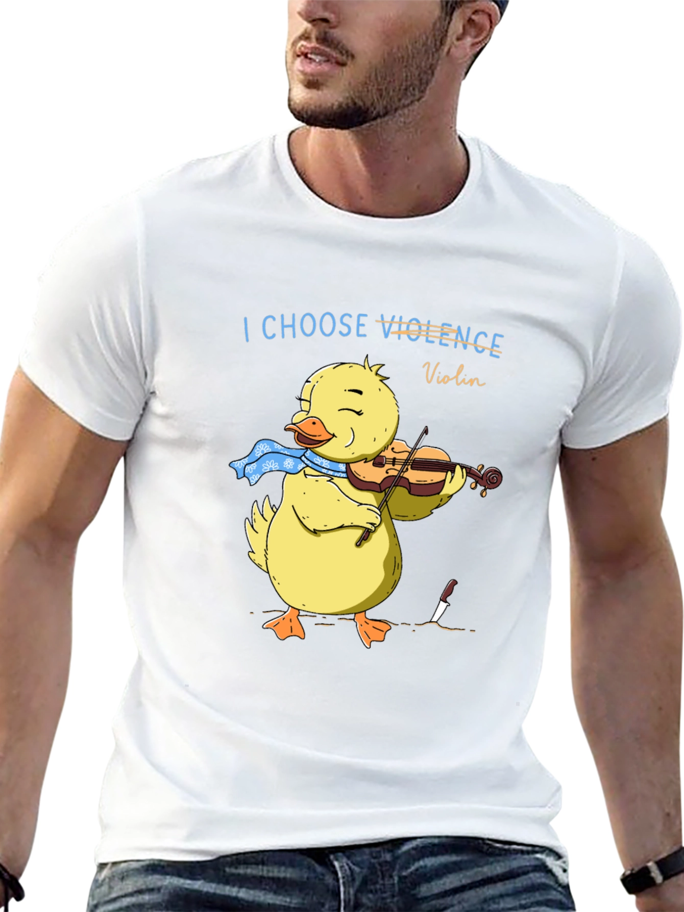 I Choose Violence Violin Duck Graphic Tee
