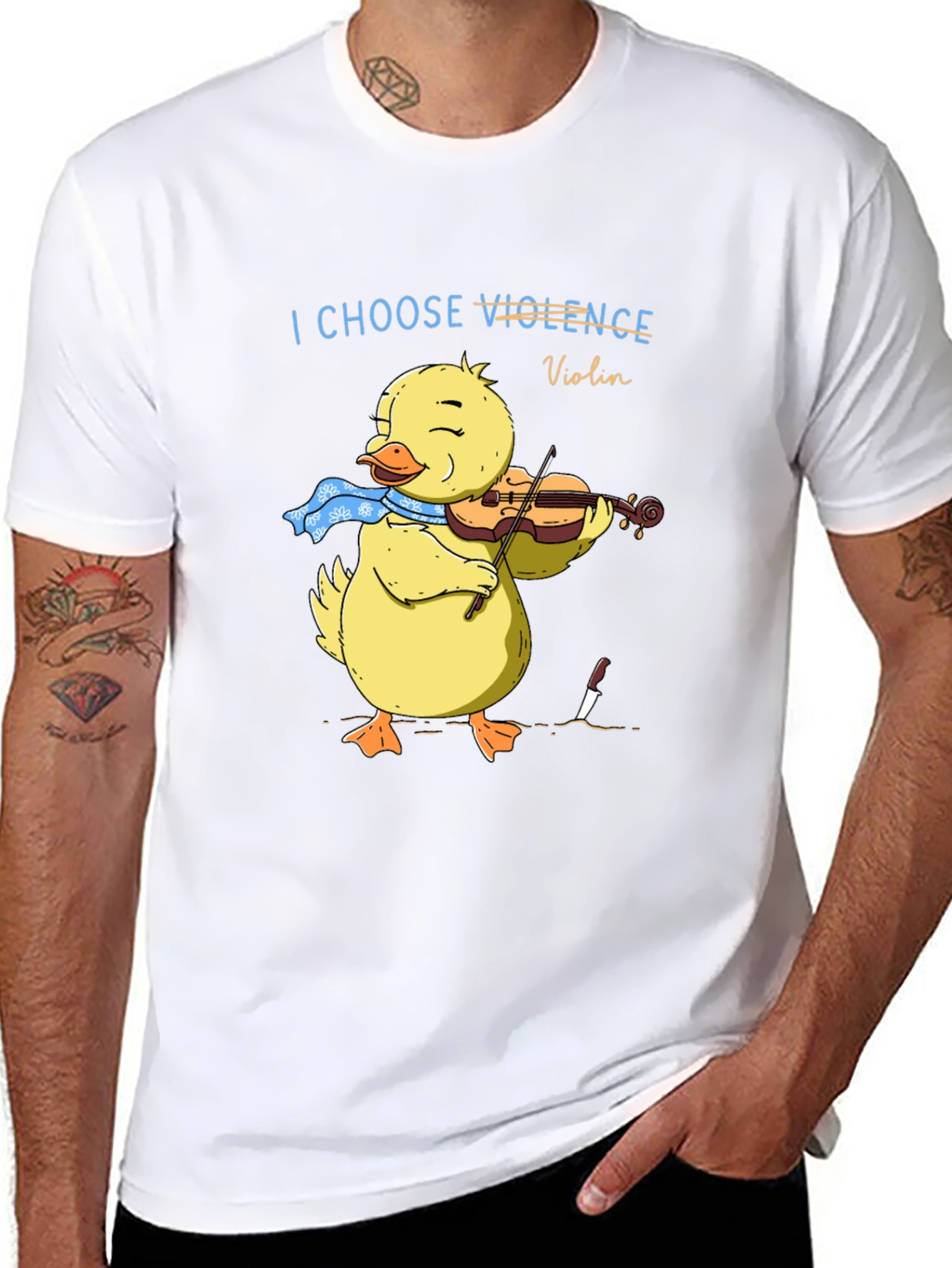 I Choose Violence Violin Duck Graphic Tee