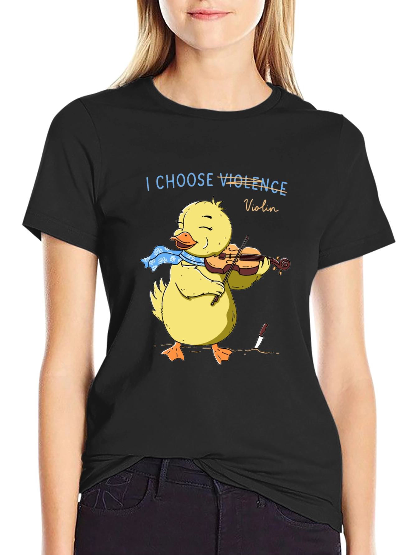 I Choose Violence Violin Duck Graphic Tee