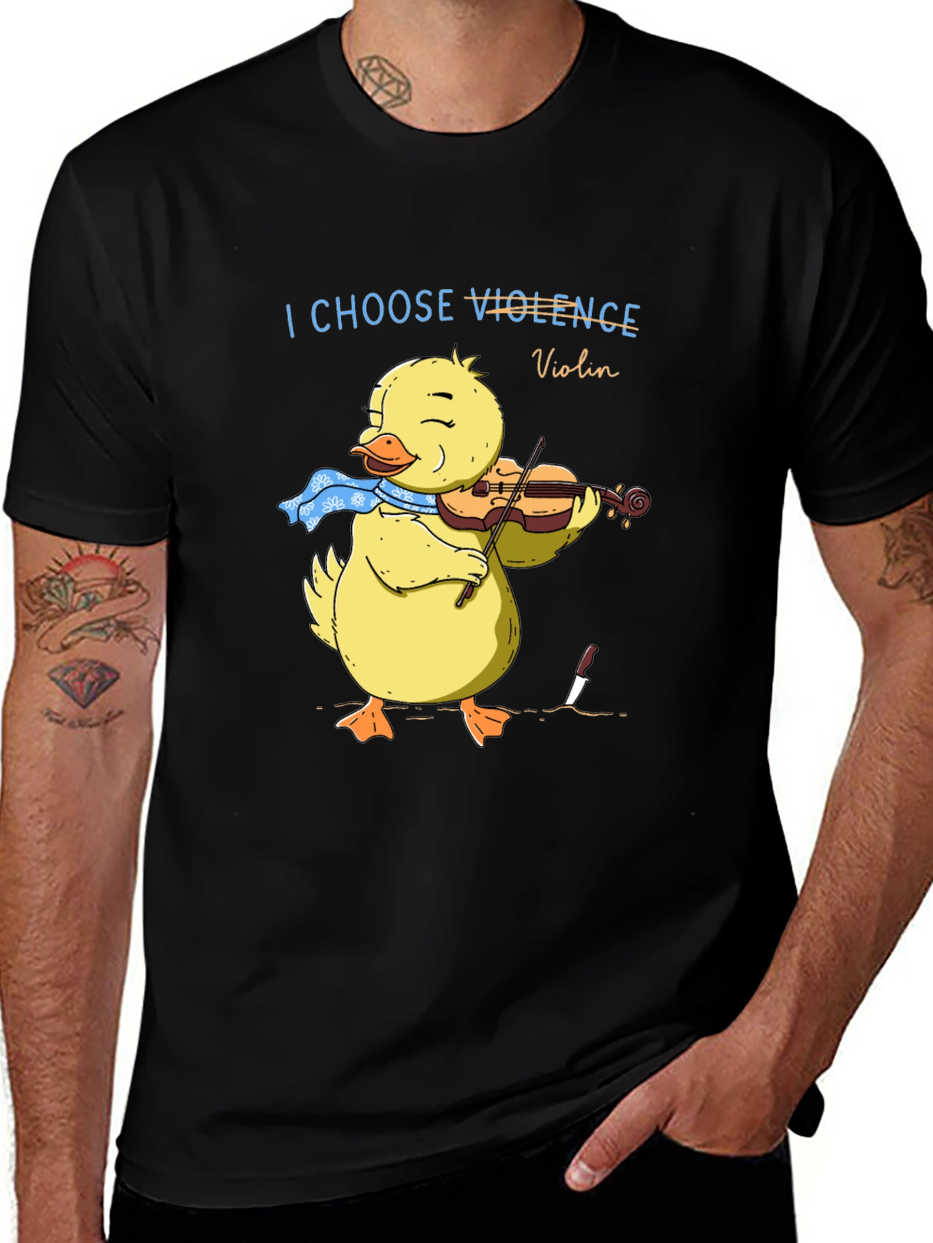 I Choose Violence Violin Duck Graphic Tee