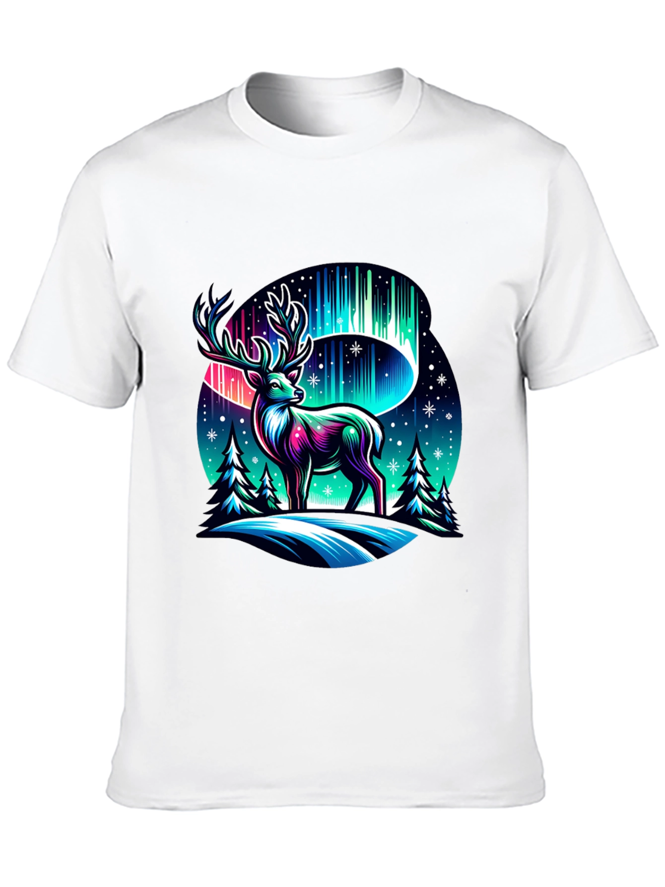 Northern Lights Deer Graphic Tee