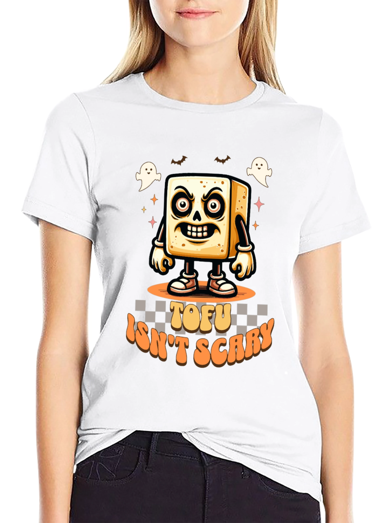 Tofu Isnt Scary T-Shirt - Halloween Vegan Tee