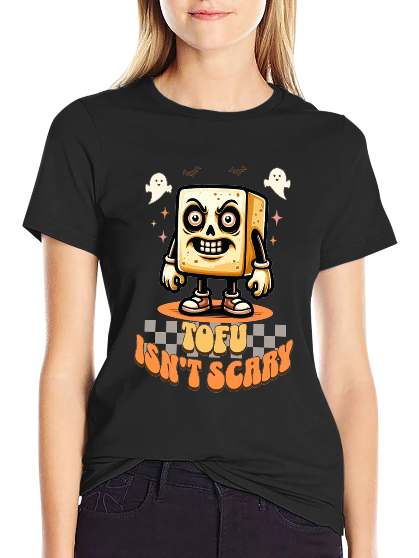 Tofu Isnt Scary T-Shirt - Halloween Vegan Tee