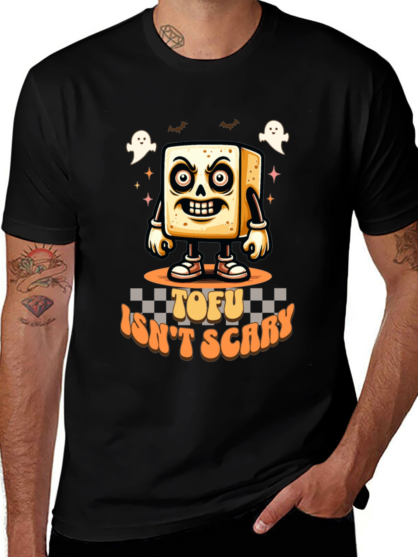 Tofu Isnt Scary T-Shirt - Halloween Vegan Tee